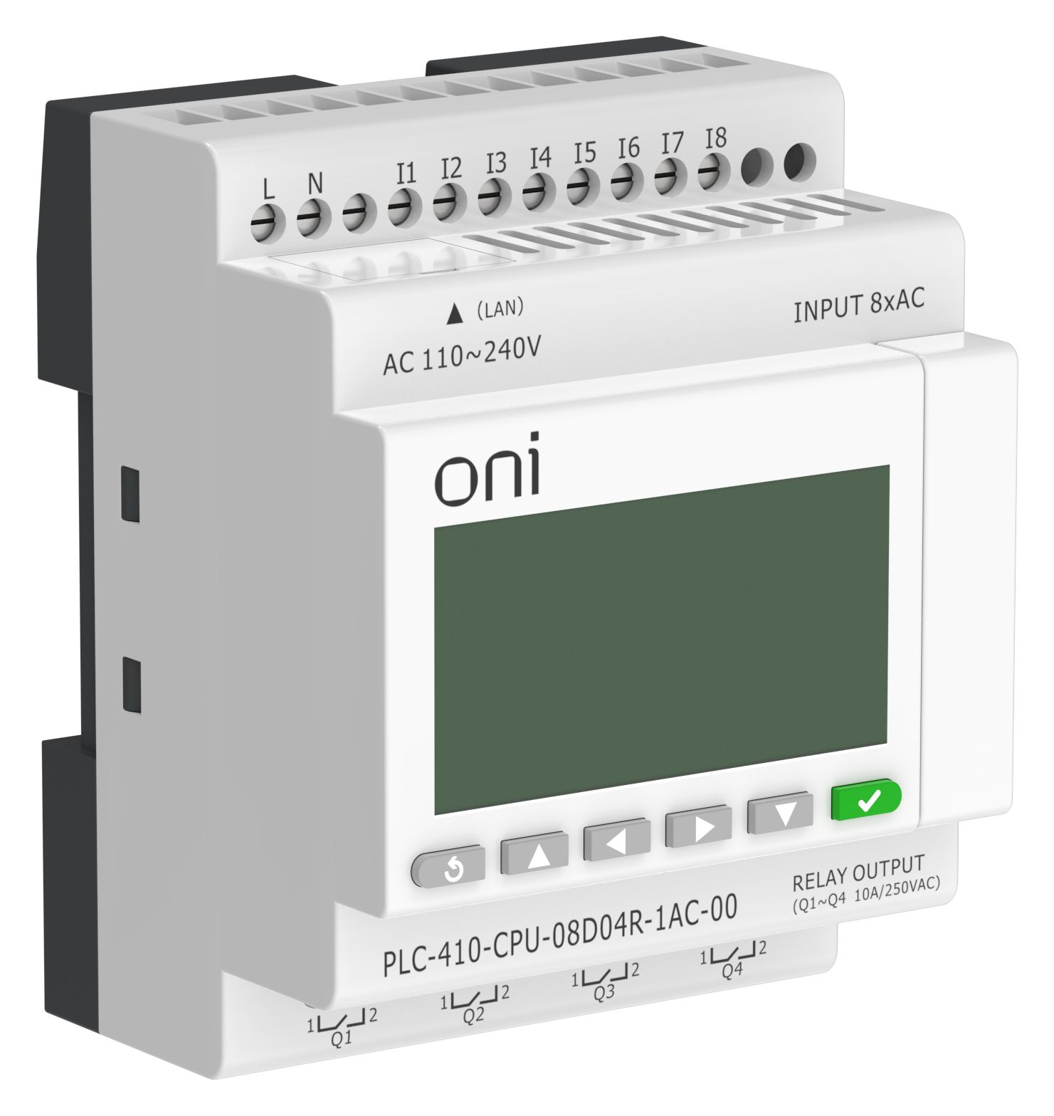 ПЛК 410 Модуль ЦПУ 8 DI 4 RO 220В AC с Ethernet портом с экраном ONI — фото
