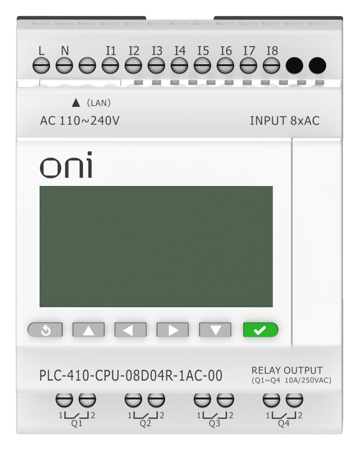 ПЛК 410 Модуль ЦПУ 8 DI 4 RO 220В AC с Ethernet портом с экраном ONI — фото