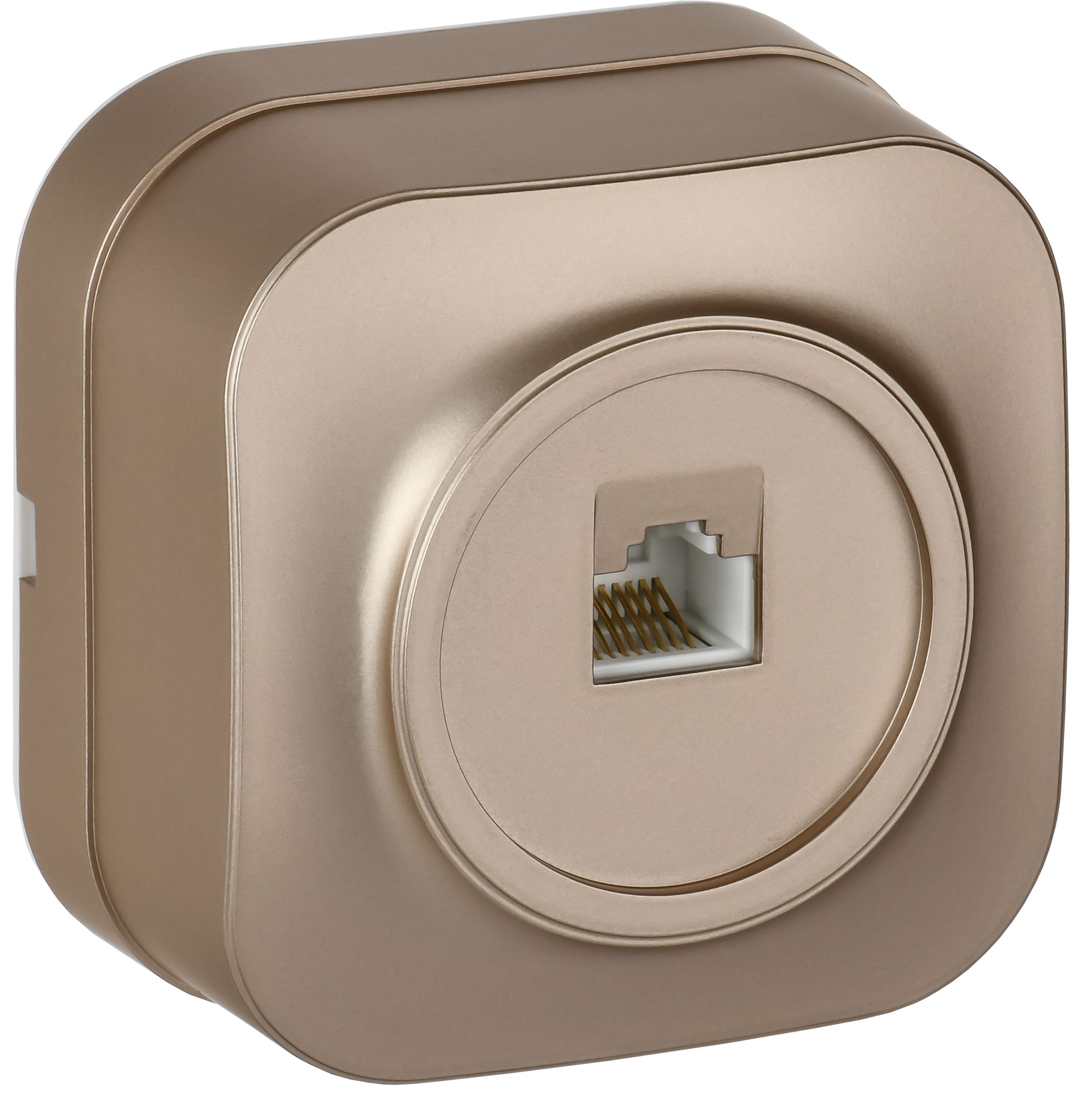 GLORY Розетка для открытой установки компьютерная RJ45 кат.5E РК10-ХШм шампань матовый IEK — фото