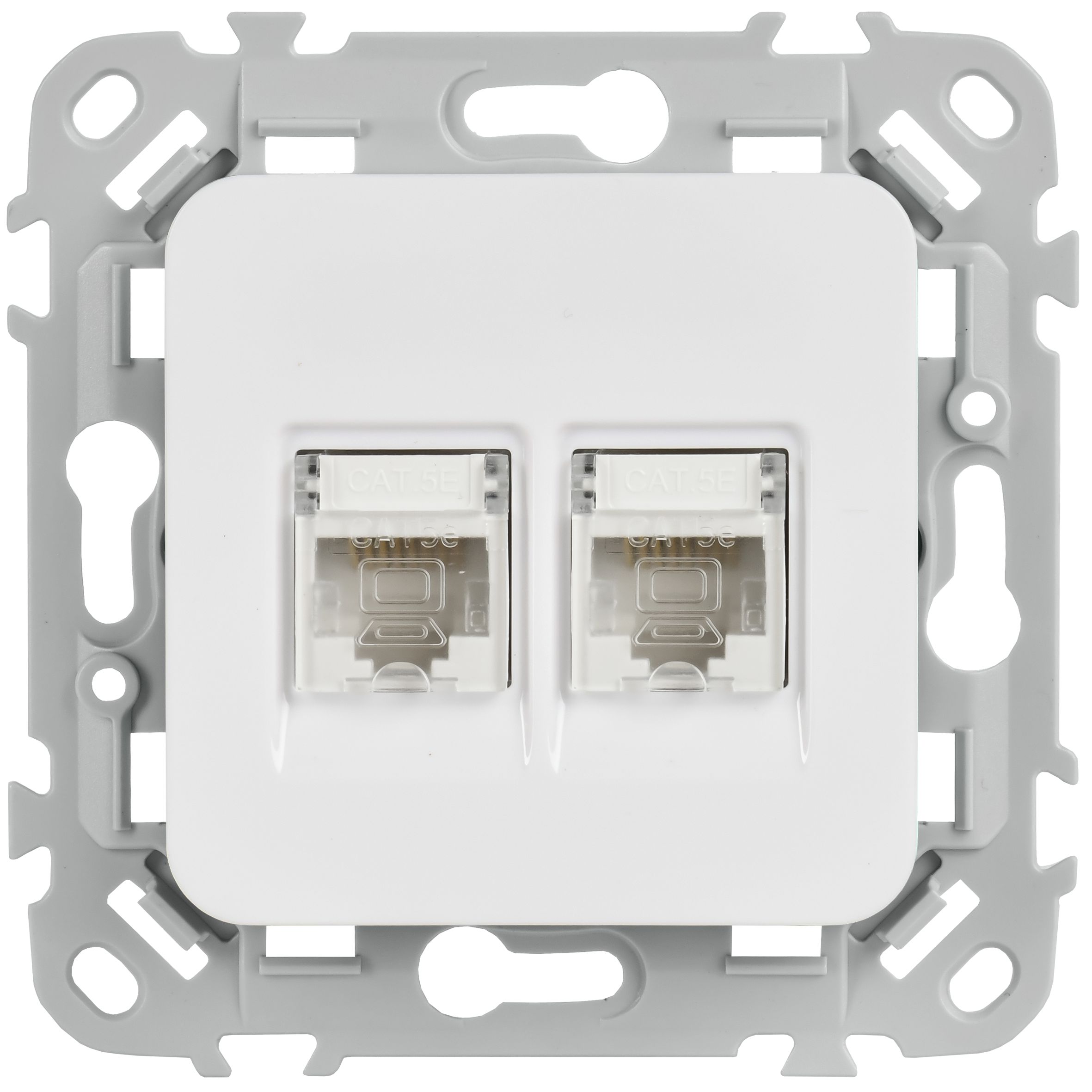 FLITE Розетка 2-местная компьютерная RJ45 категория 5Е UTP РК5е-2-0-ФлЖ жемчуг IEK — фото
