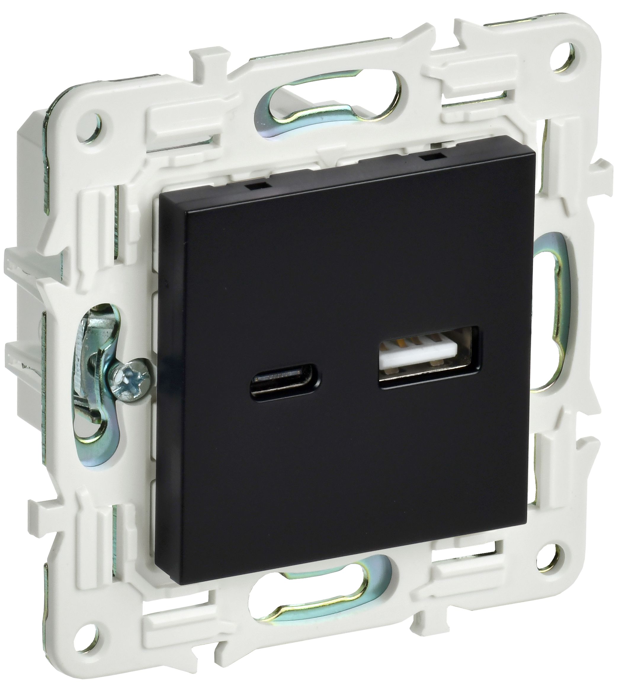 SKANDY Розетка USB A+C 3,1А SK-R14Bl черный IEK — фото