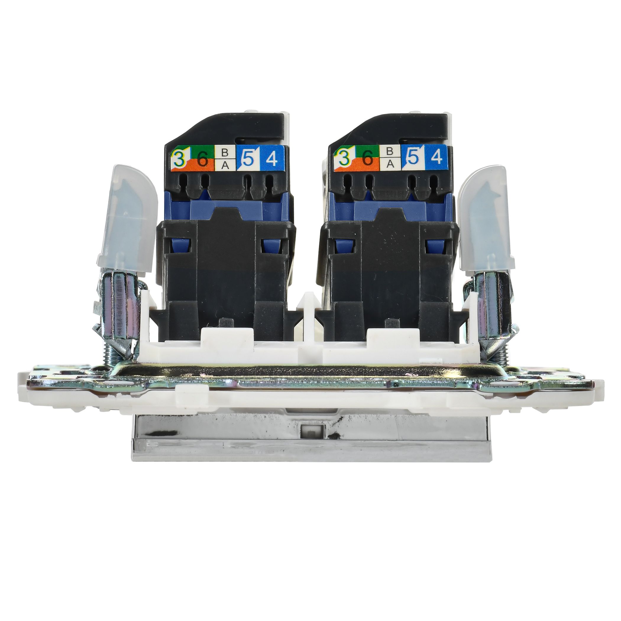 SKANDY Розетка компьютерная двойная RJ45 кат.6 SK-K04N металл никель IEK — фото