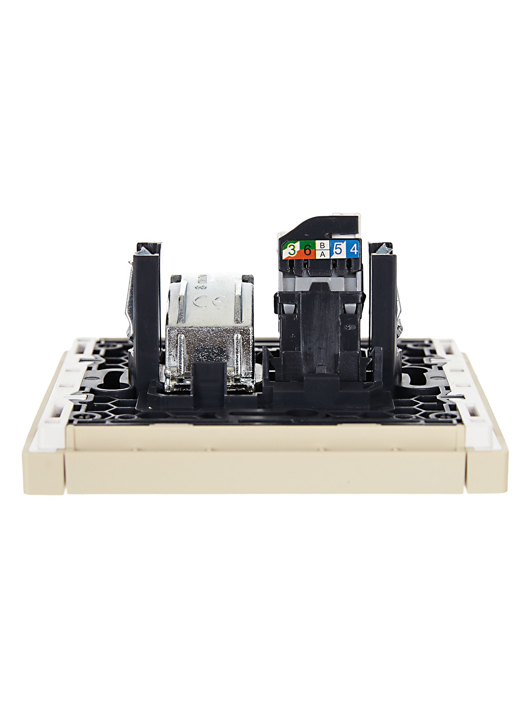 FORTE&PIANO Розетка двойная TV+RJ45 кат.5E FP436 ваниль IEK — фото