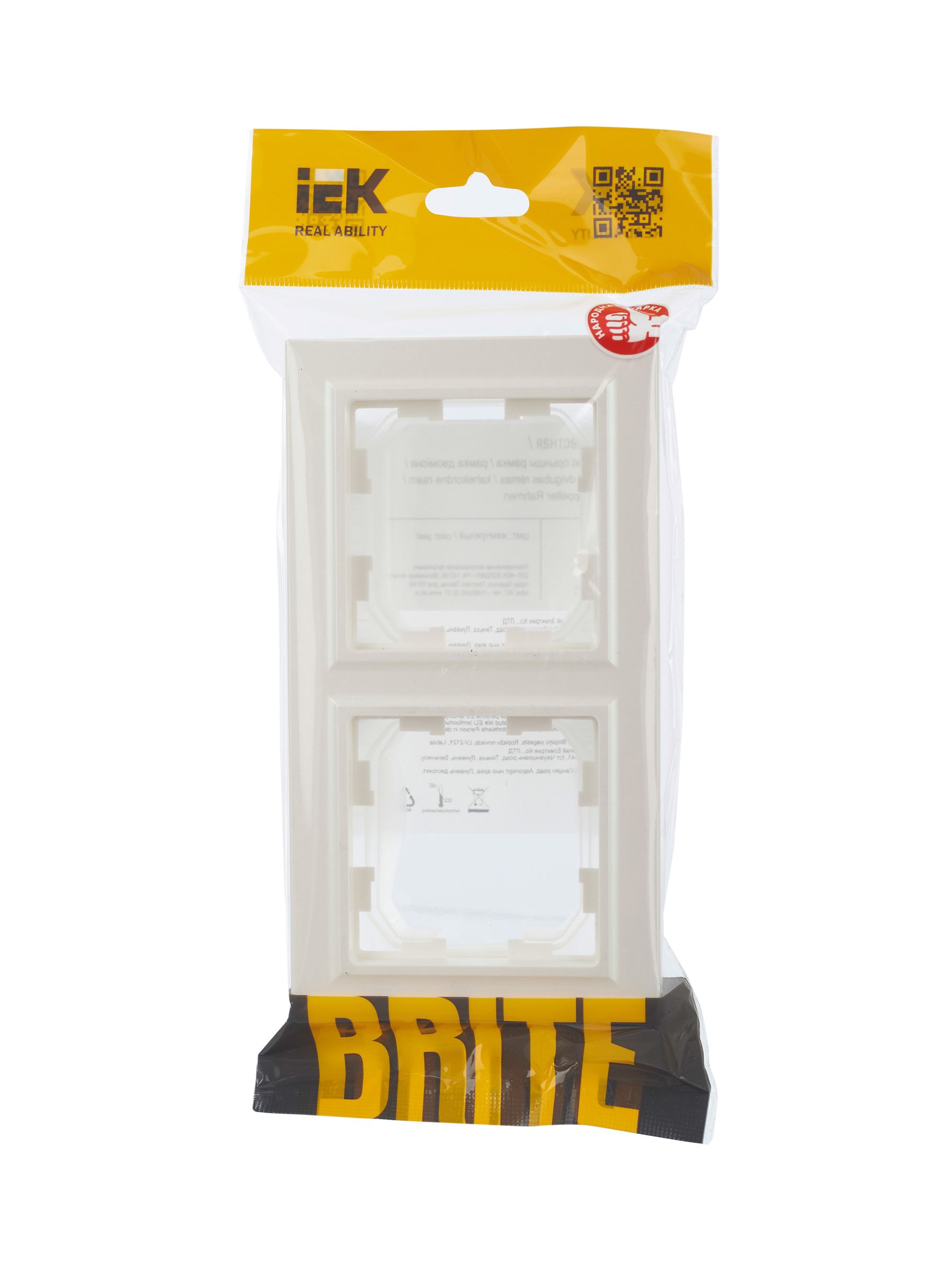 BRITE Рамка 2-местная IP44 РУ-2-БрЖ-44 жемчуг IEK — фото