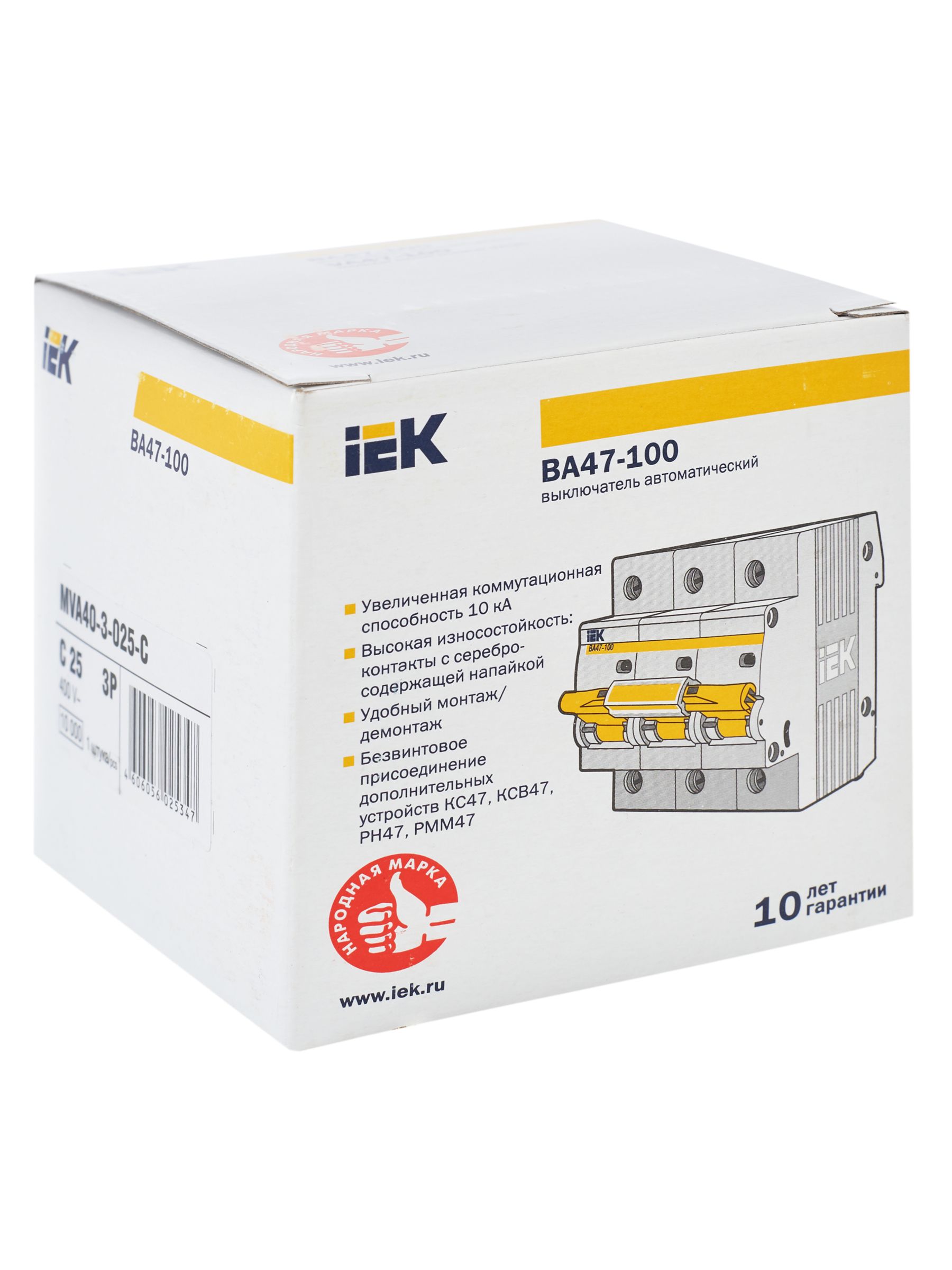 KARAT Автоматический выключатель ВА47-100 3P C 25А 10кА IEK — фото