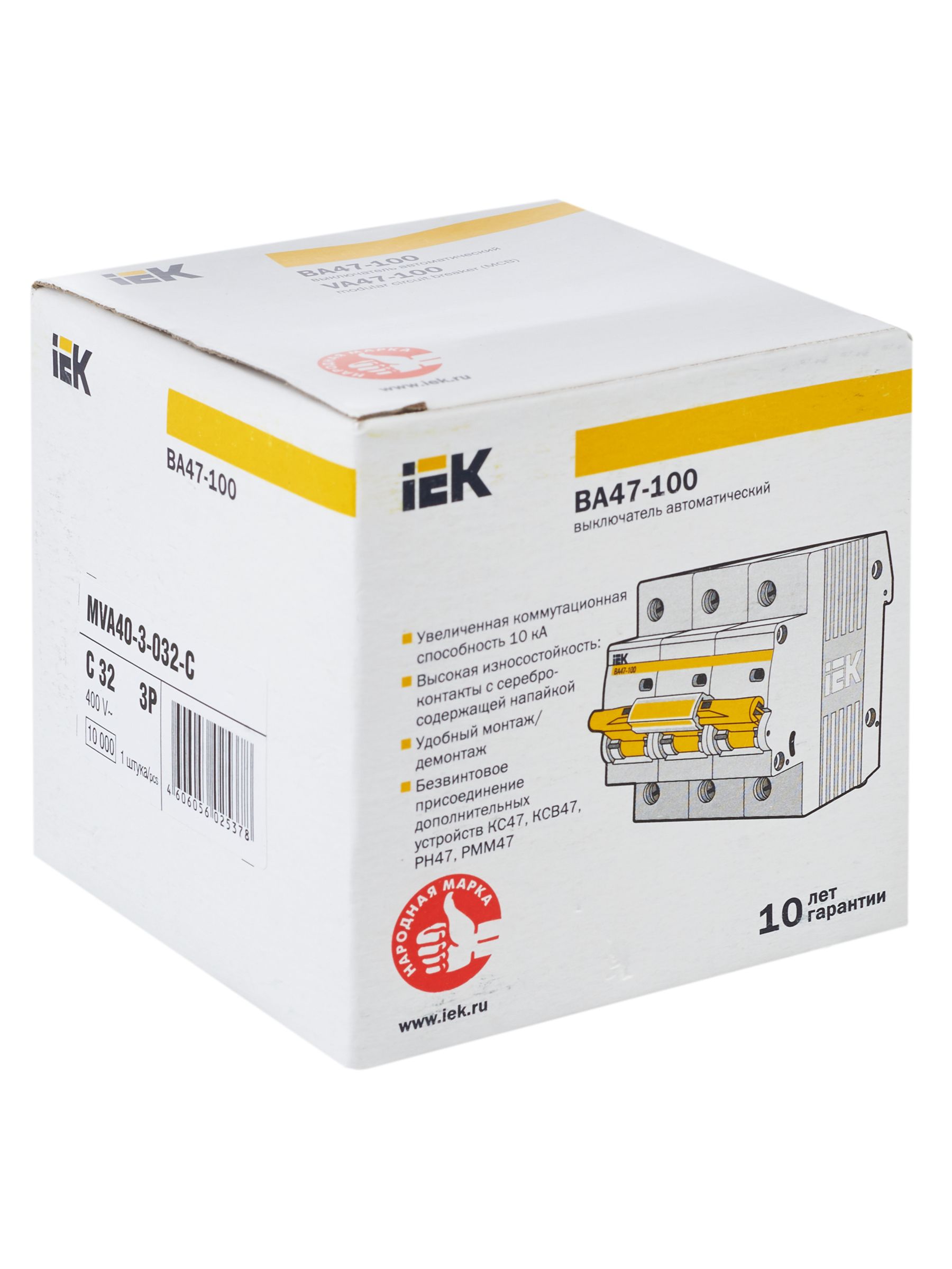KARAT Автоматический выключатель ВА47-100 3P C 32А 10кА IEK — фото