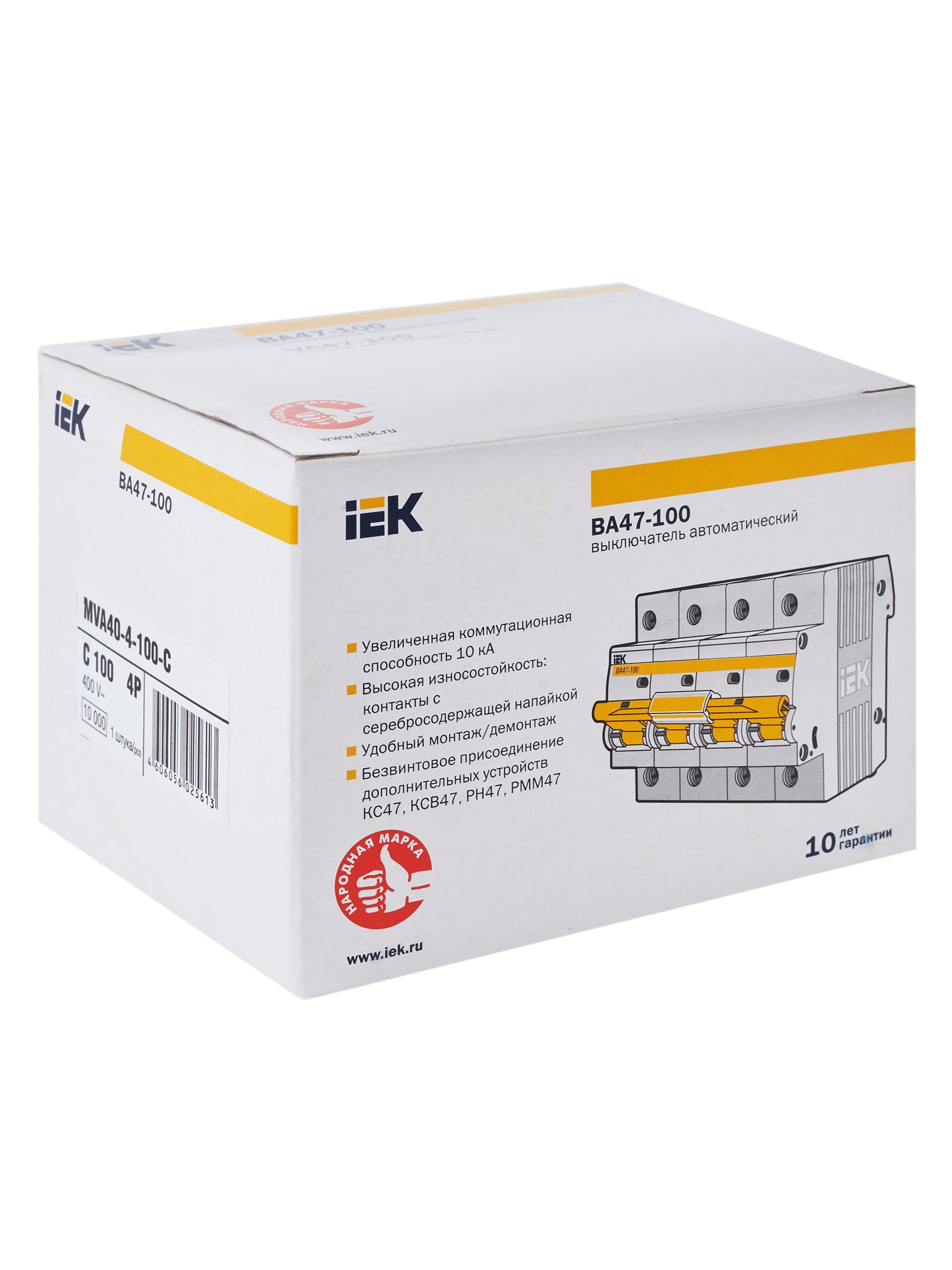 KARAT Автоматический выключатель ВА47-100 4P C 100А 10кА IEK — фото