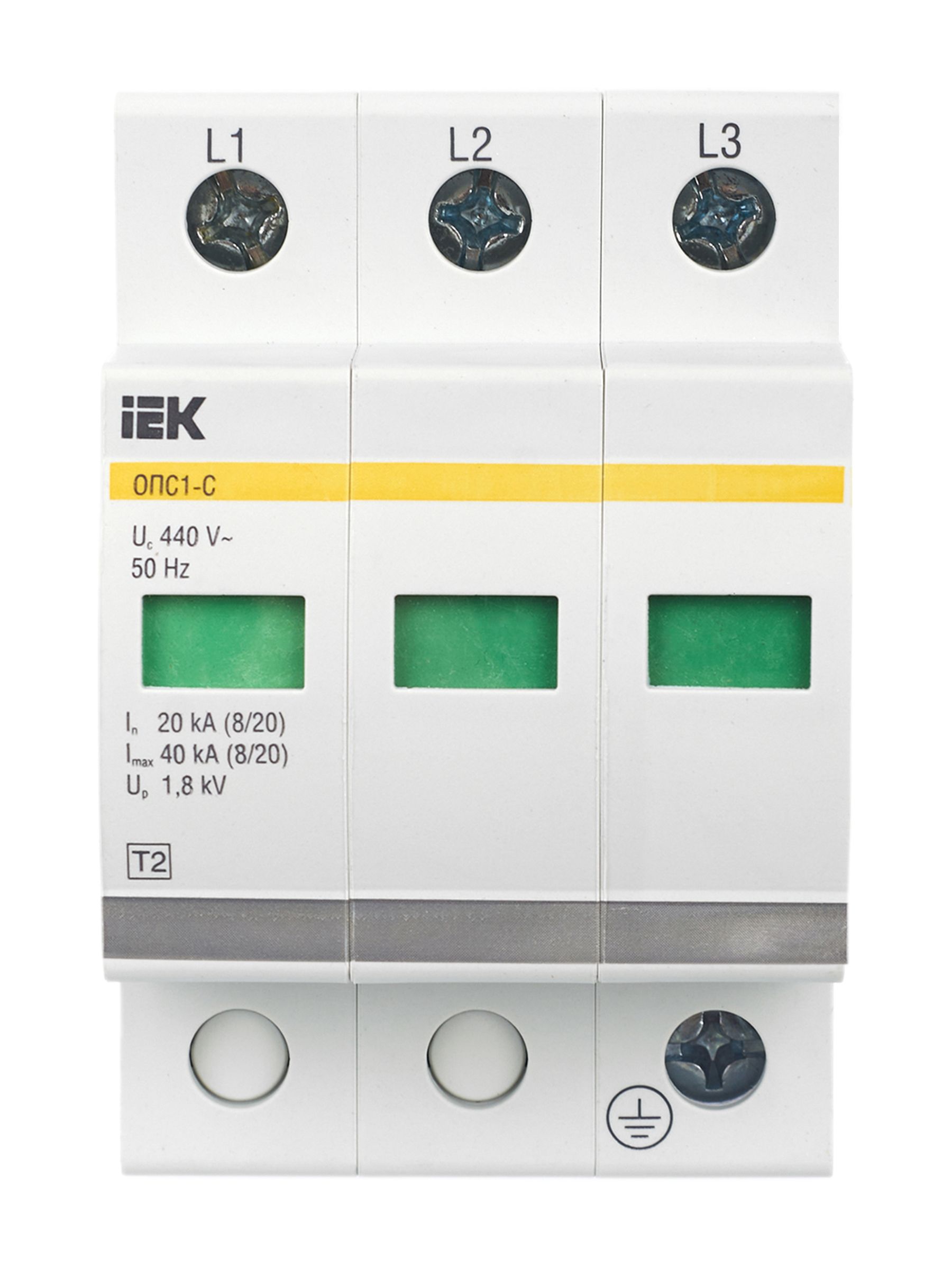 KARAT Ограничитель импульсного перенапряжения ОПС1-C 3P In=20кА Un=400В Im=40кА IEK — фото