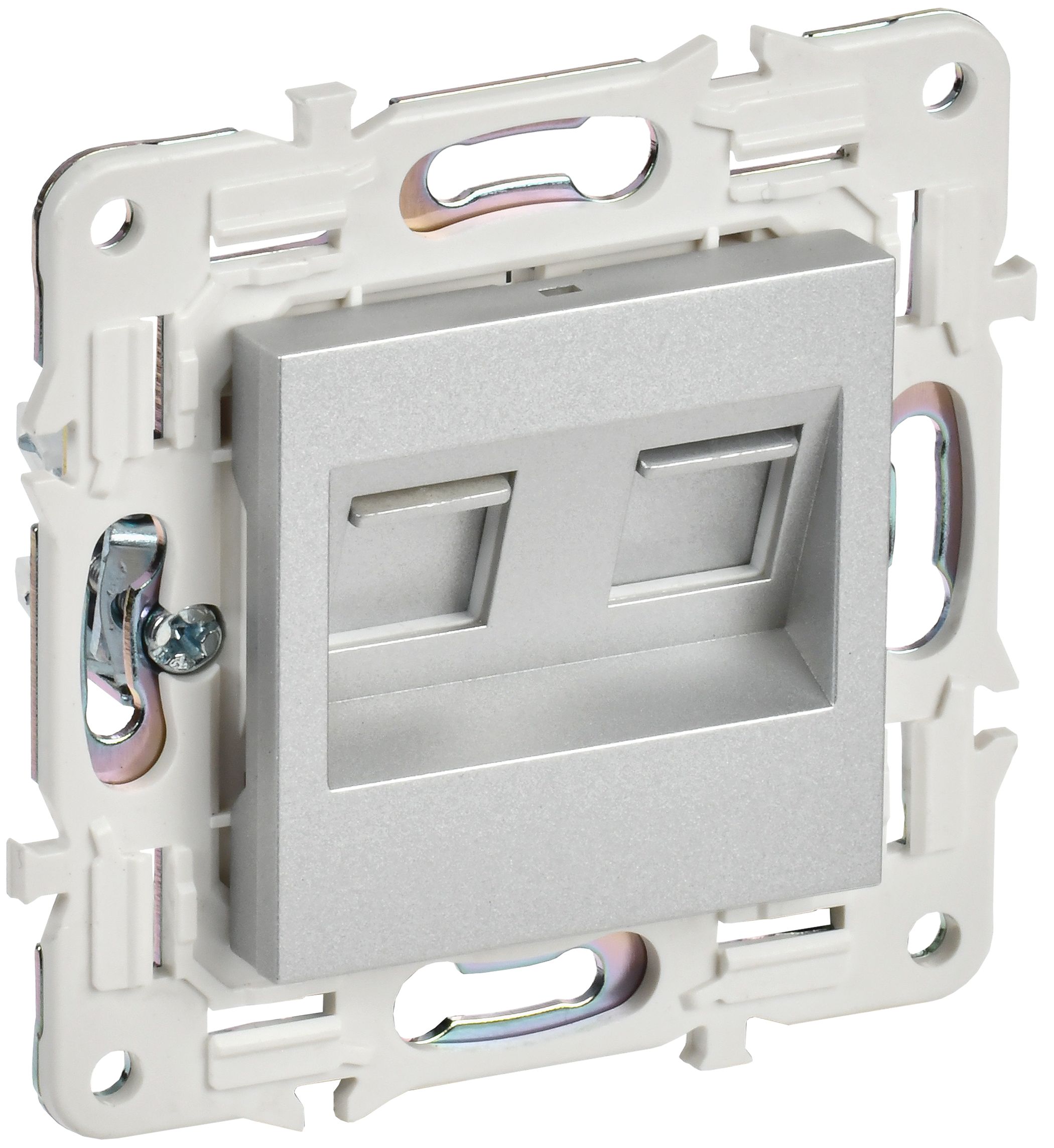 SKANDY Розетка компьютерная двойная RJ45 кат.5E SK-K03S серебряный IEK