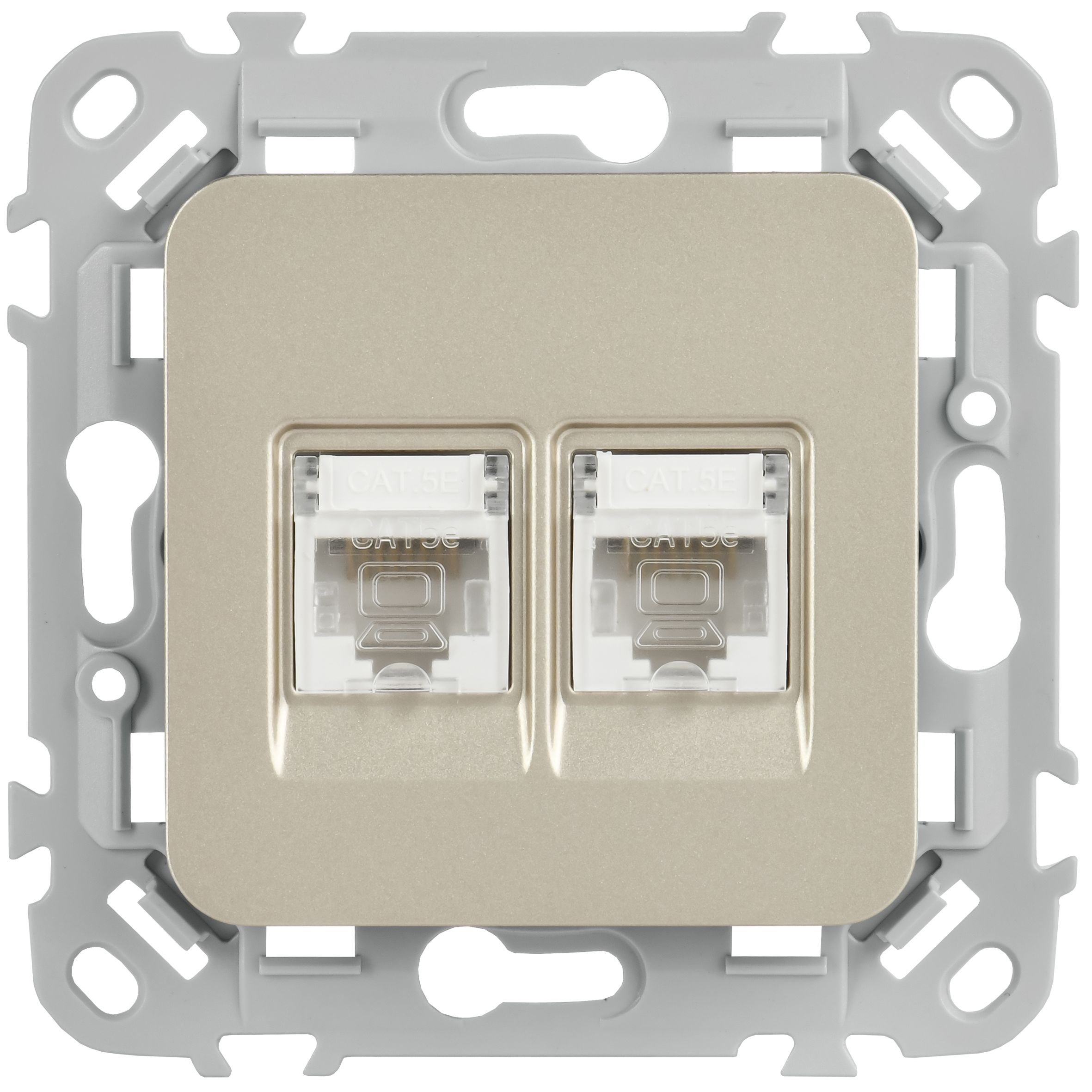 FLITE Розетка 2-местная компьютерная RJ45 категория 5Е UTP РК5е-2-0-ФлШ шампань IEK — фото