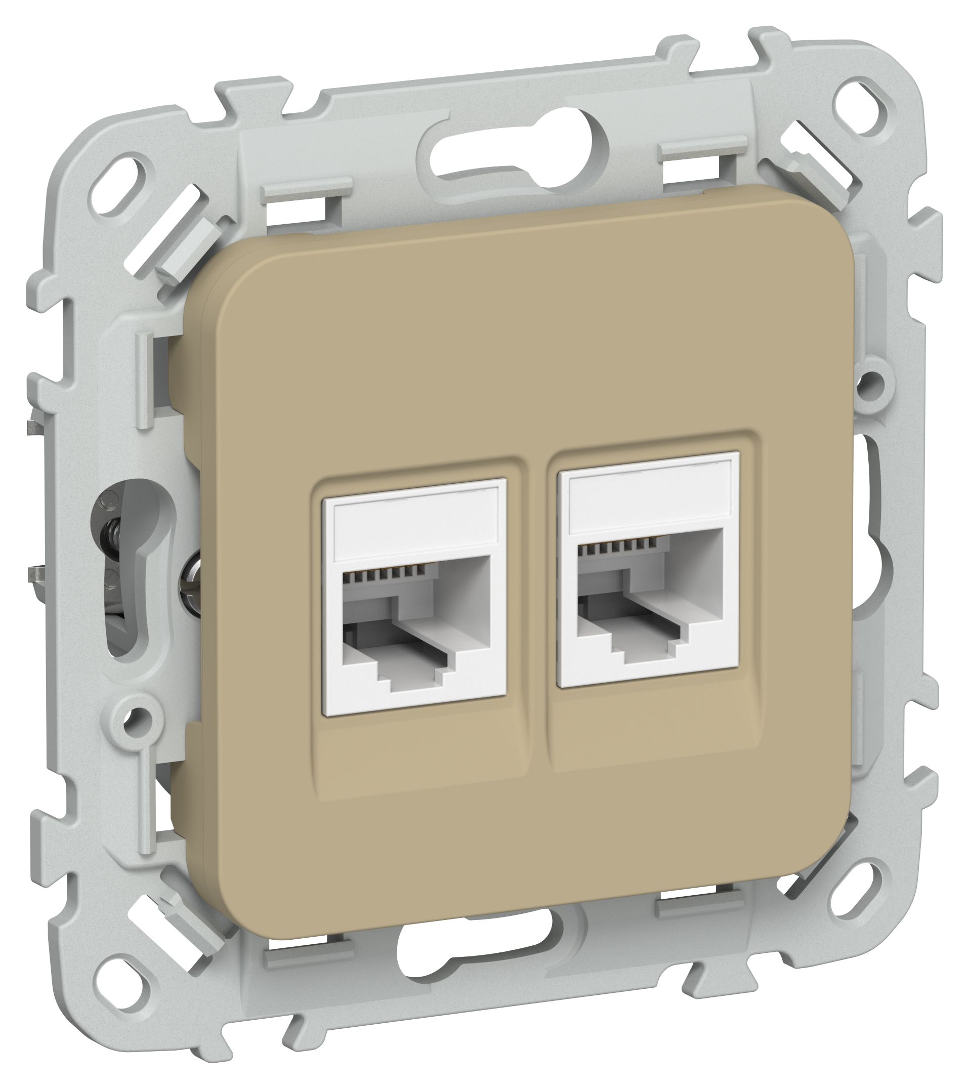 FLITE Розетка 2-местная компьютерная RJ45 категория 5Е UTP РК5е-2-0-ФлХ хаки IEK — фото