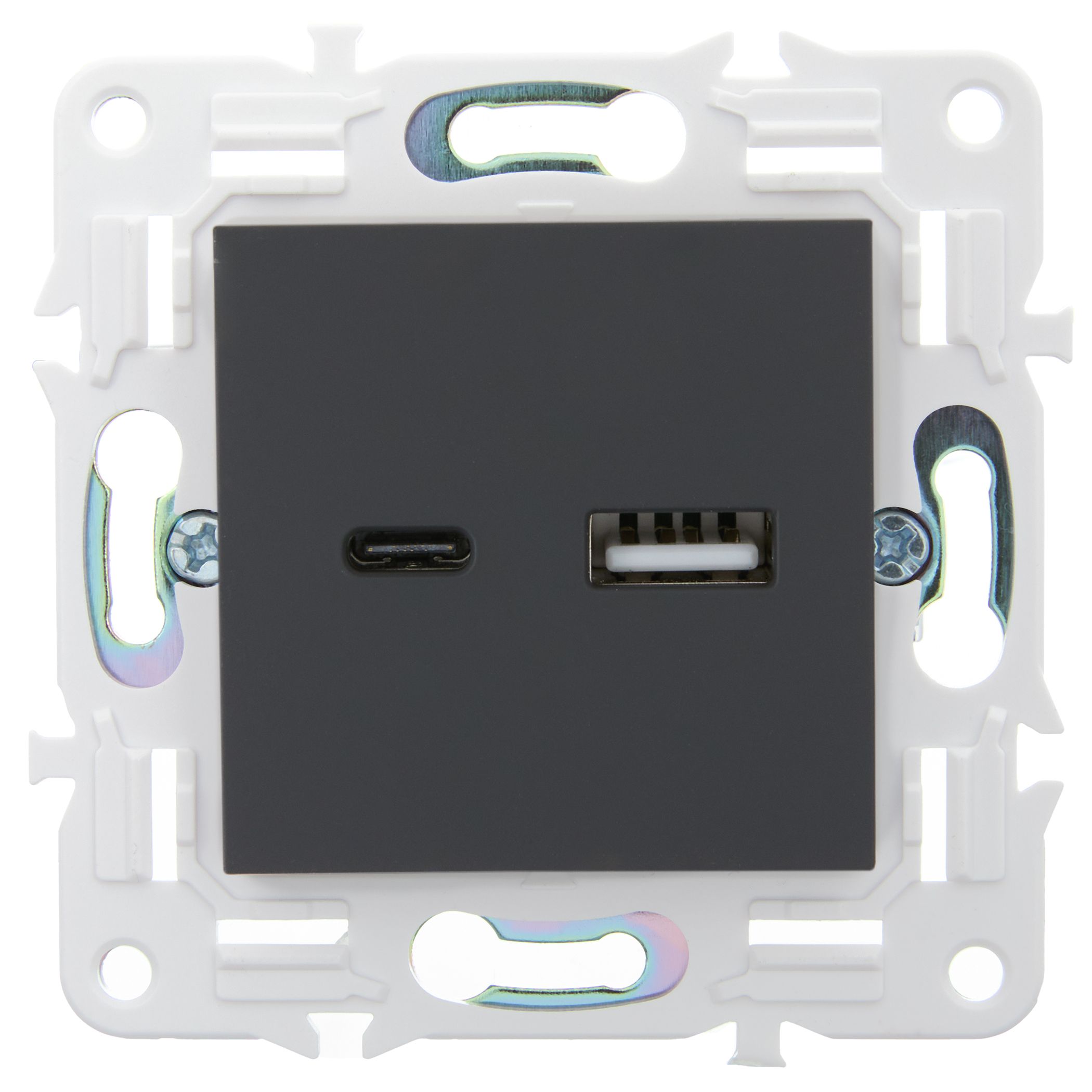 SKANDY Розетка USB A+C 3,1А SK-R14G графит IEK — фото