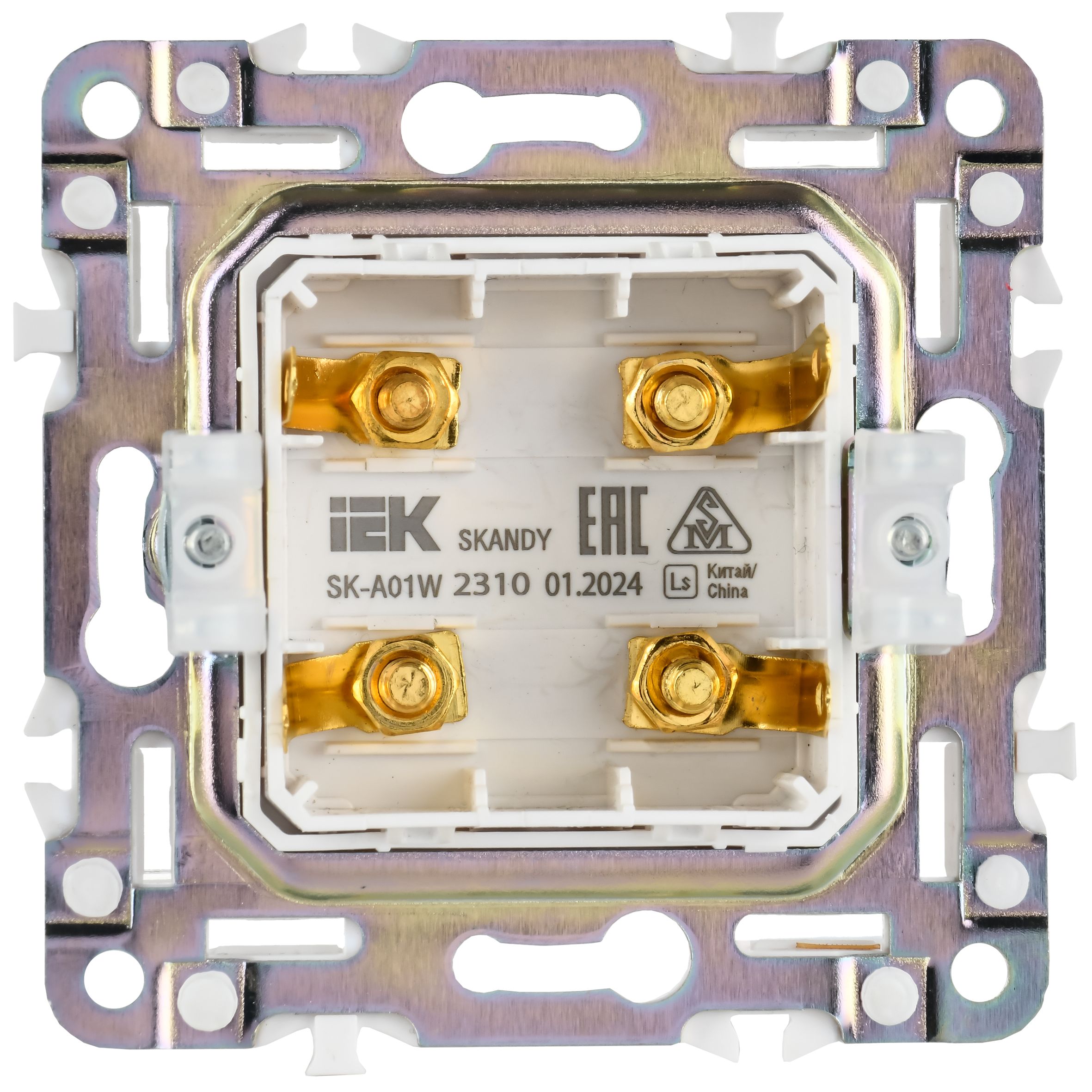 SKANDY Аудиорозетка 4-местная SK-A01W арктический белый IEK — фото