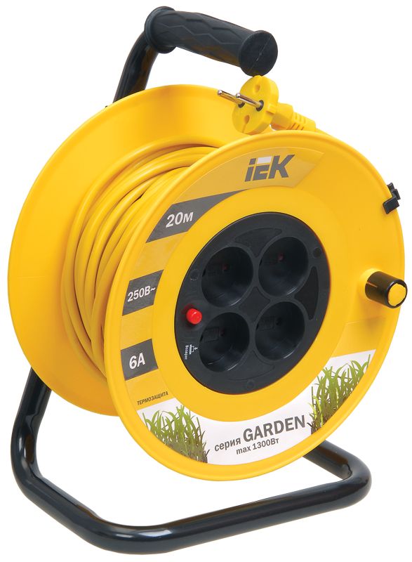 GARDEN Катушка УК20 4 места без заземления с термозащитой 2х0,75мм2 20м IEK