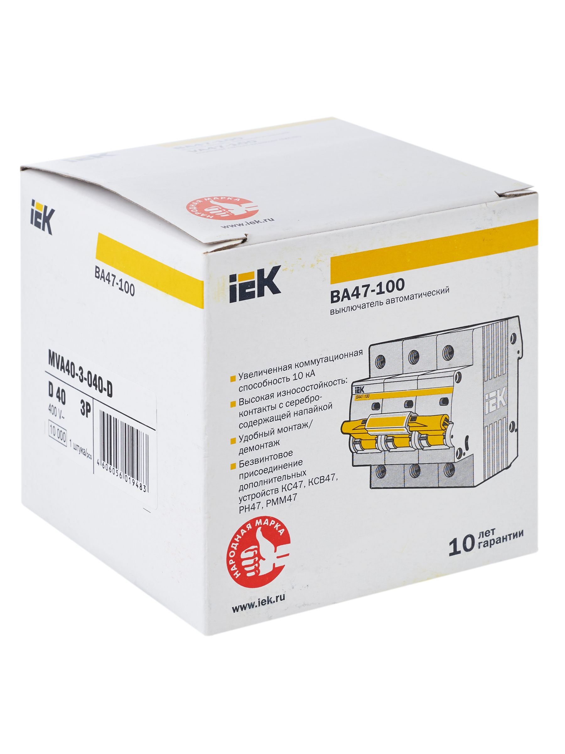 KARAT Автоматический выключатель ВА47-100 3P D 40А 10кА IEK — фото