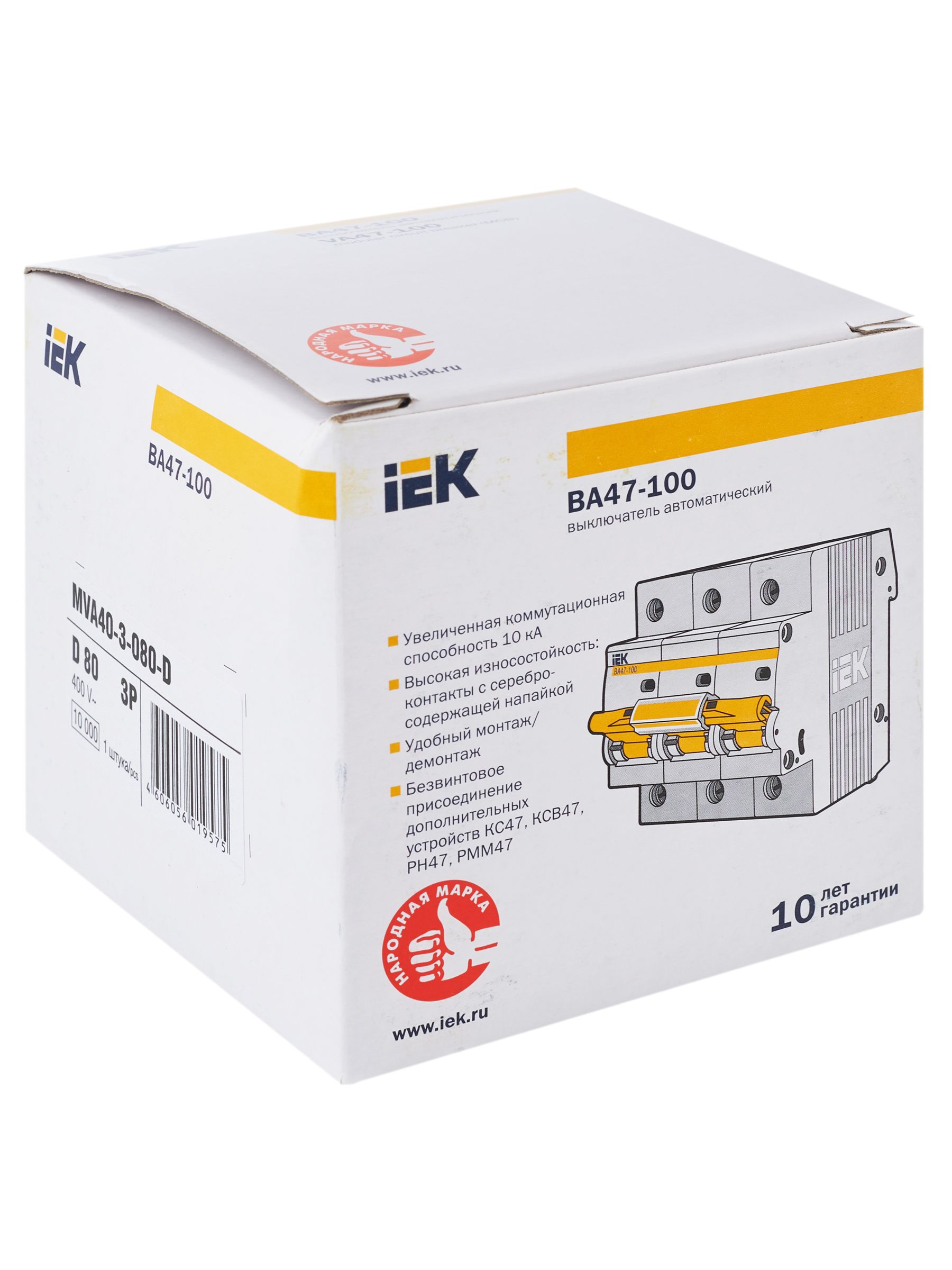 KARAT Автоматический выключатель ВА47-100 3P D 80А 10кА IEK — фото