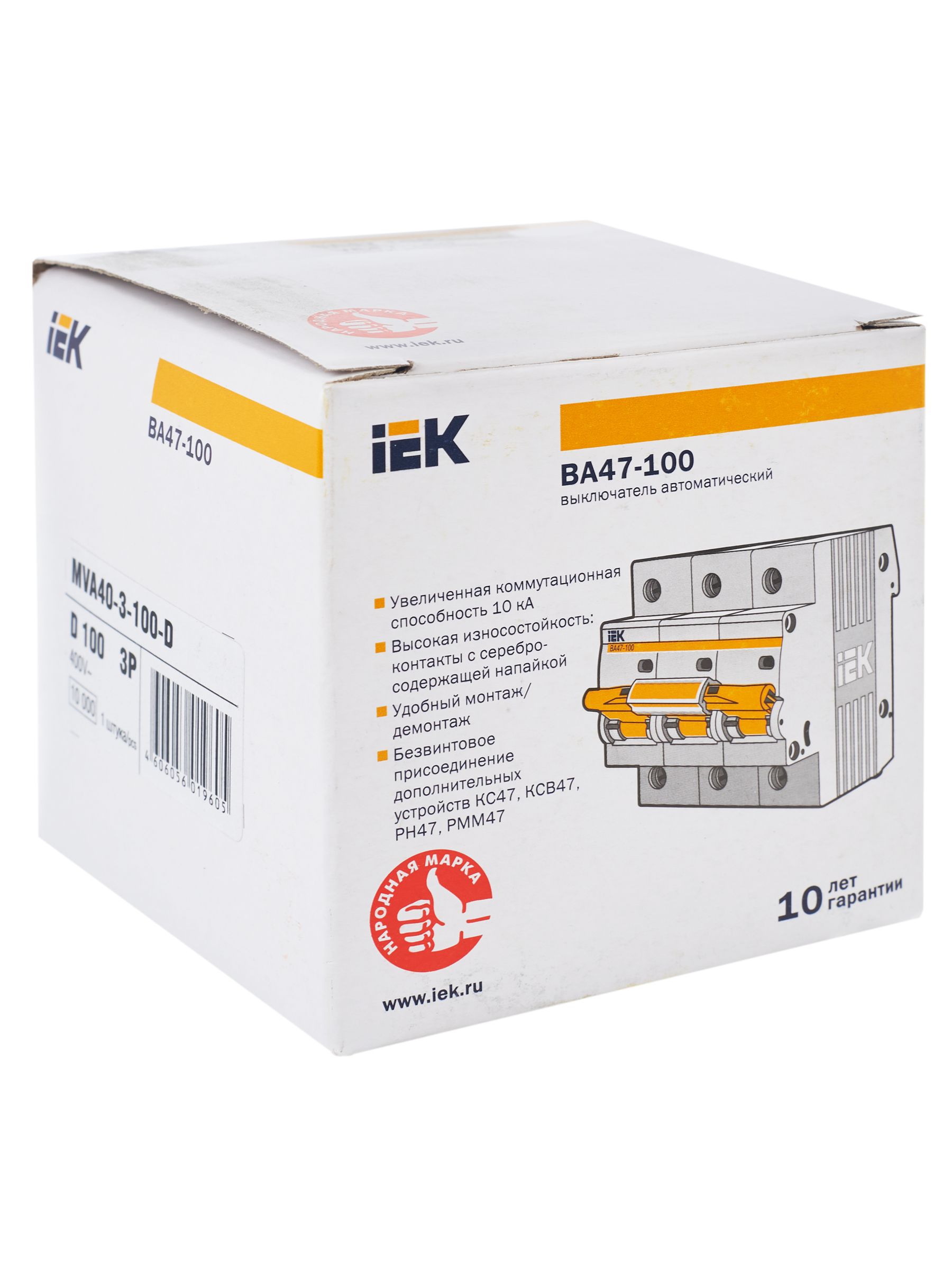 KARAT Автоматический выключатель ВА47-100 3P D 100А 10кА IEK — фото
