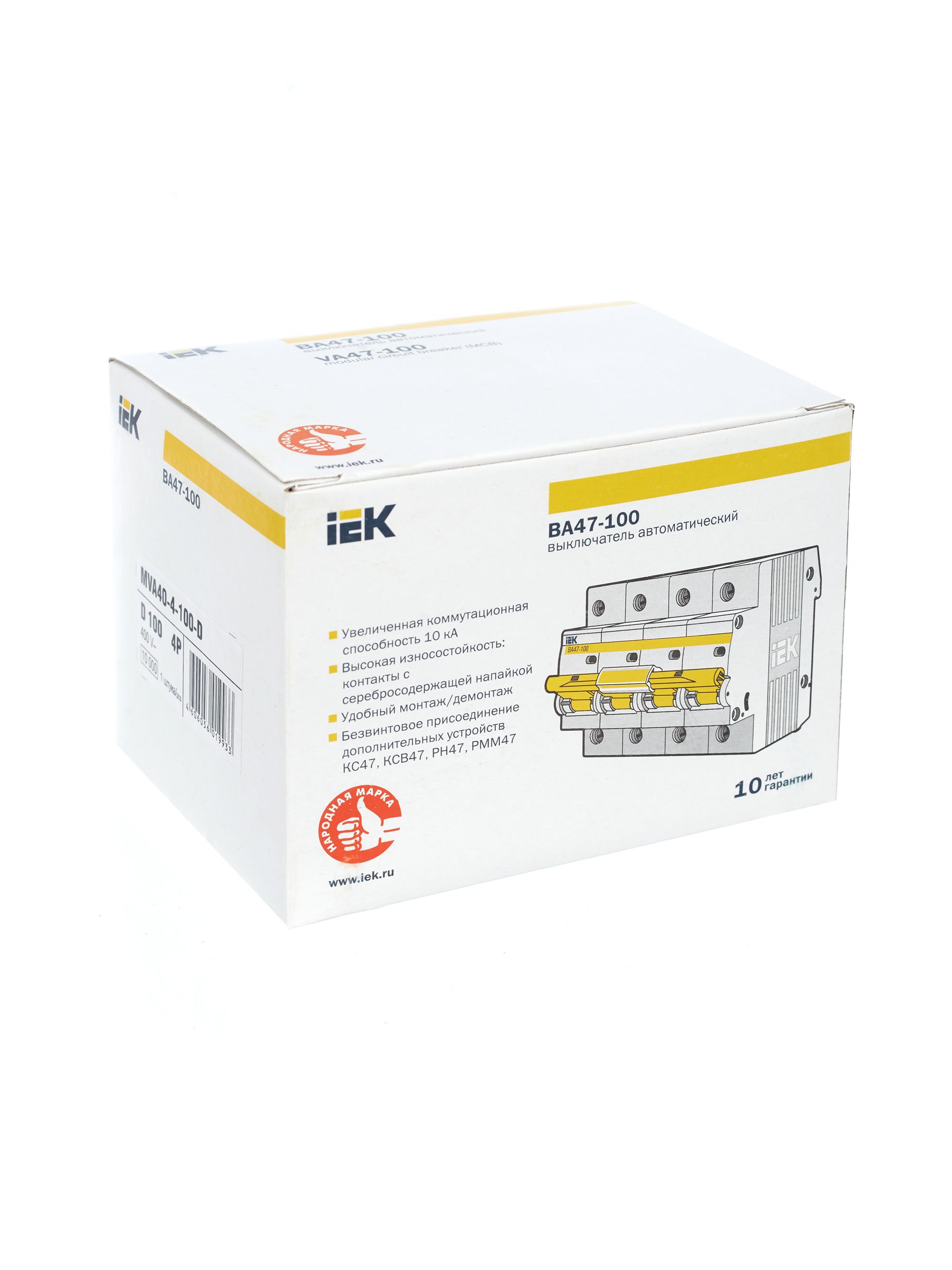 KARAT Автоматический выключатель ВА47-100 4P D 100А 10кА IEK — фото