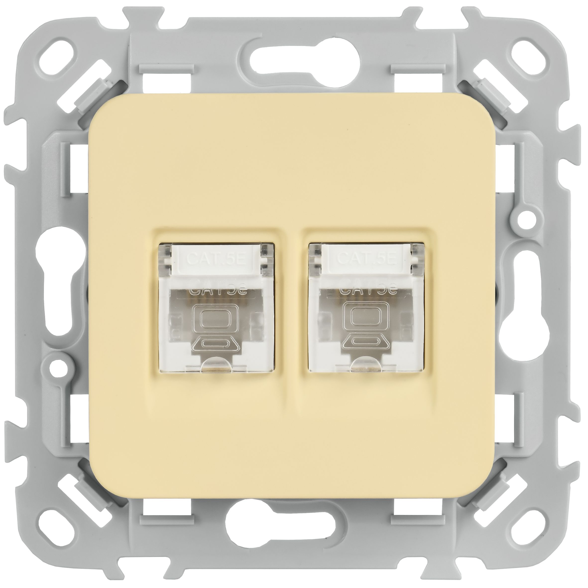 FLITE Розетка 2-местная компьютерная RJ45 категория 5Е UTP РК5е-2-0-ФлН навахо IEK — фото