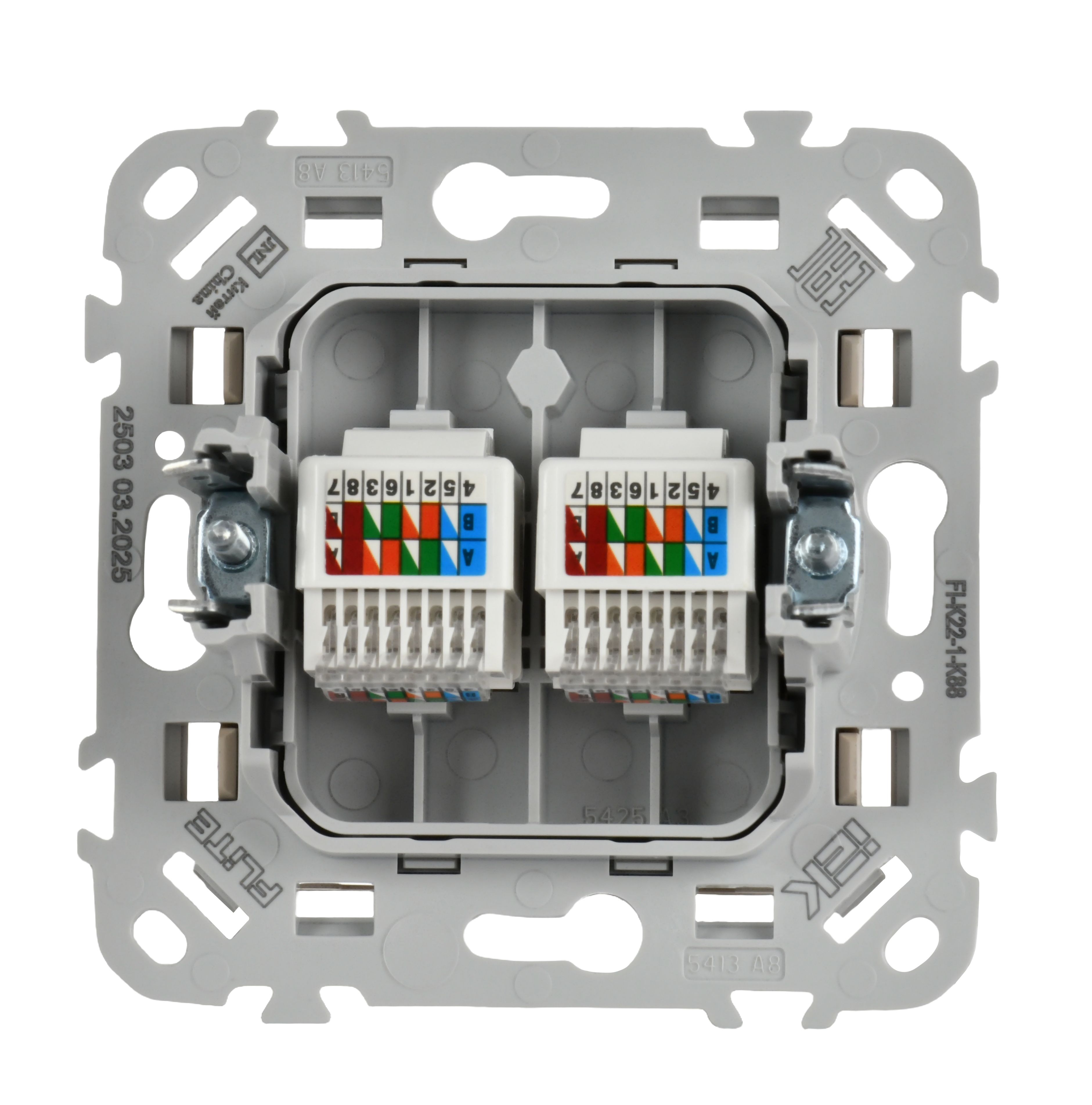 FLITE Розетка 2-местная компьютерная RJ45 категория 5Е UTP РК5е-2-0-ФлЛ льняной IEK — фото
