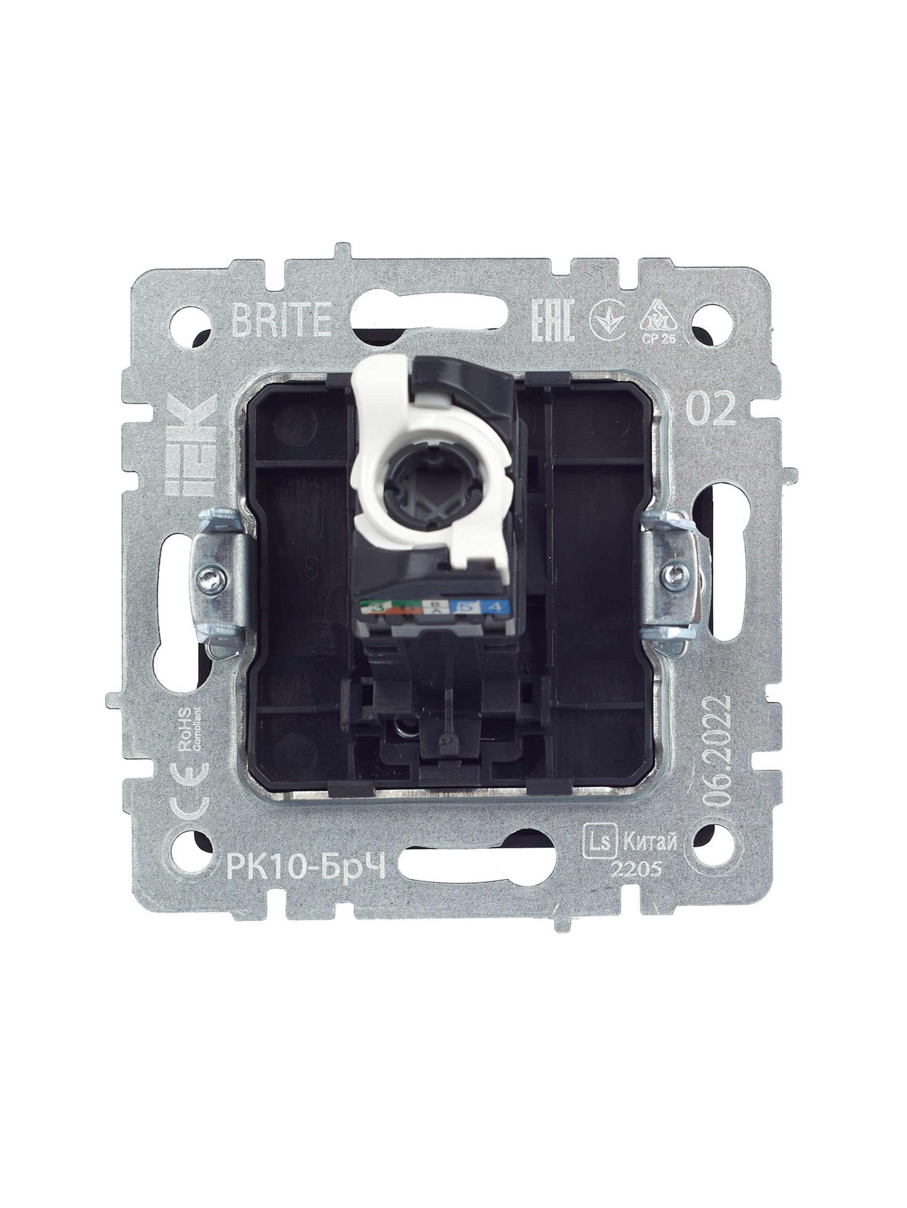 BRITE Розетка компьютерная RJ45 кат.5E РК10-БрЧ черный IEK — фото