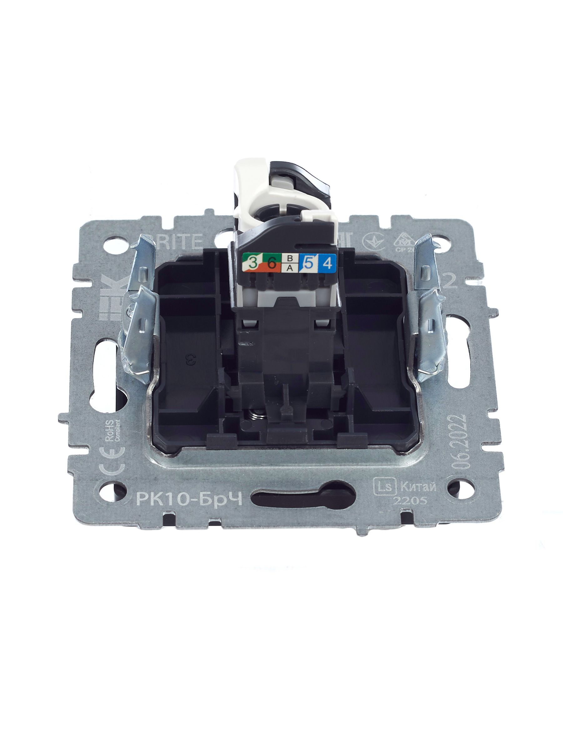 BRITE Розетка компьютерная RJ45 кат.5E РК10-БрЧ черный IEK — фото