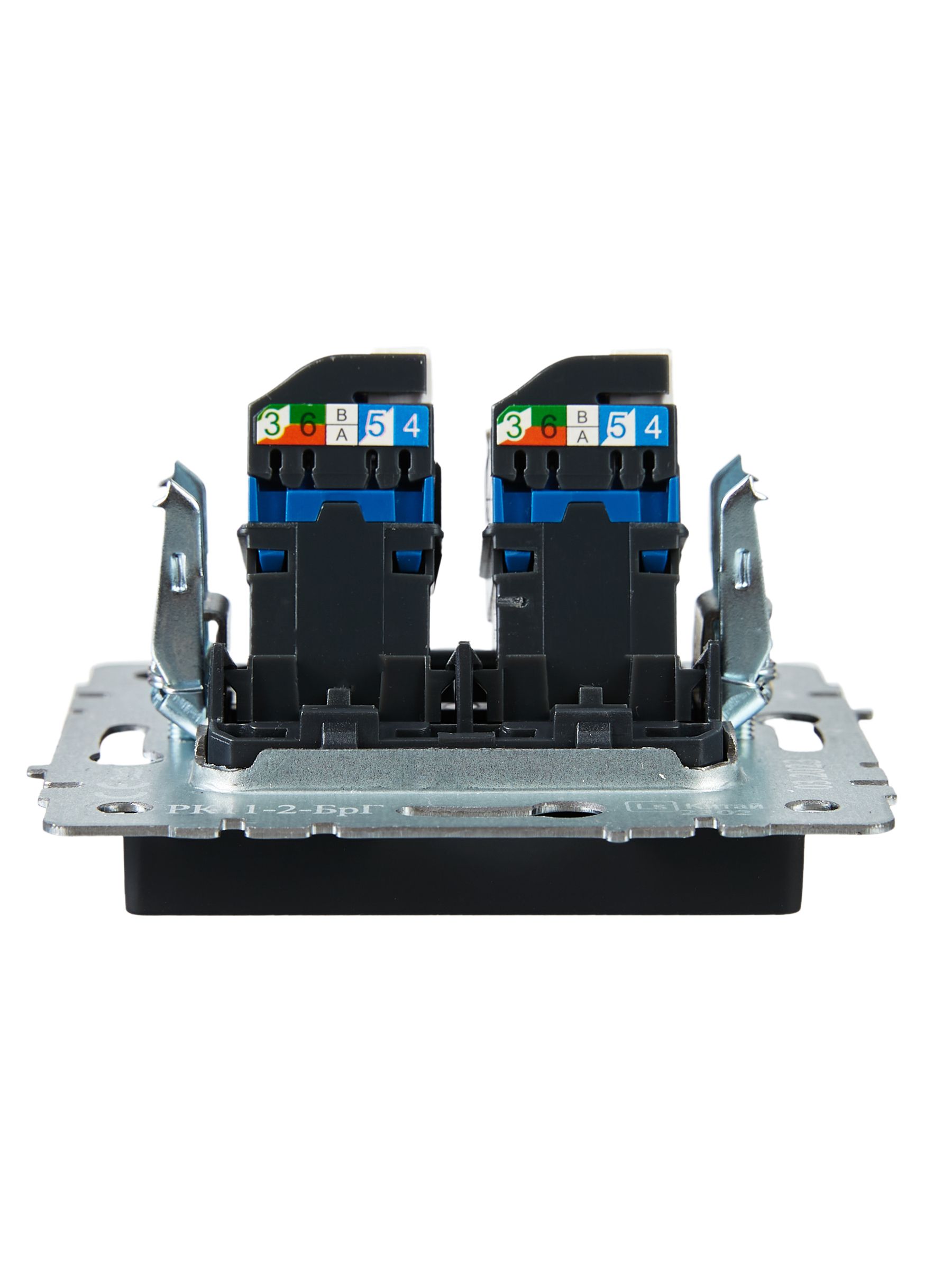 BRITE Розетка компьютерная двойная RJ45 кат.6 РК11-2-БрЧ черный IEK — фото