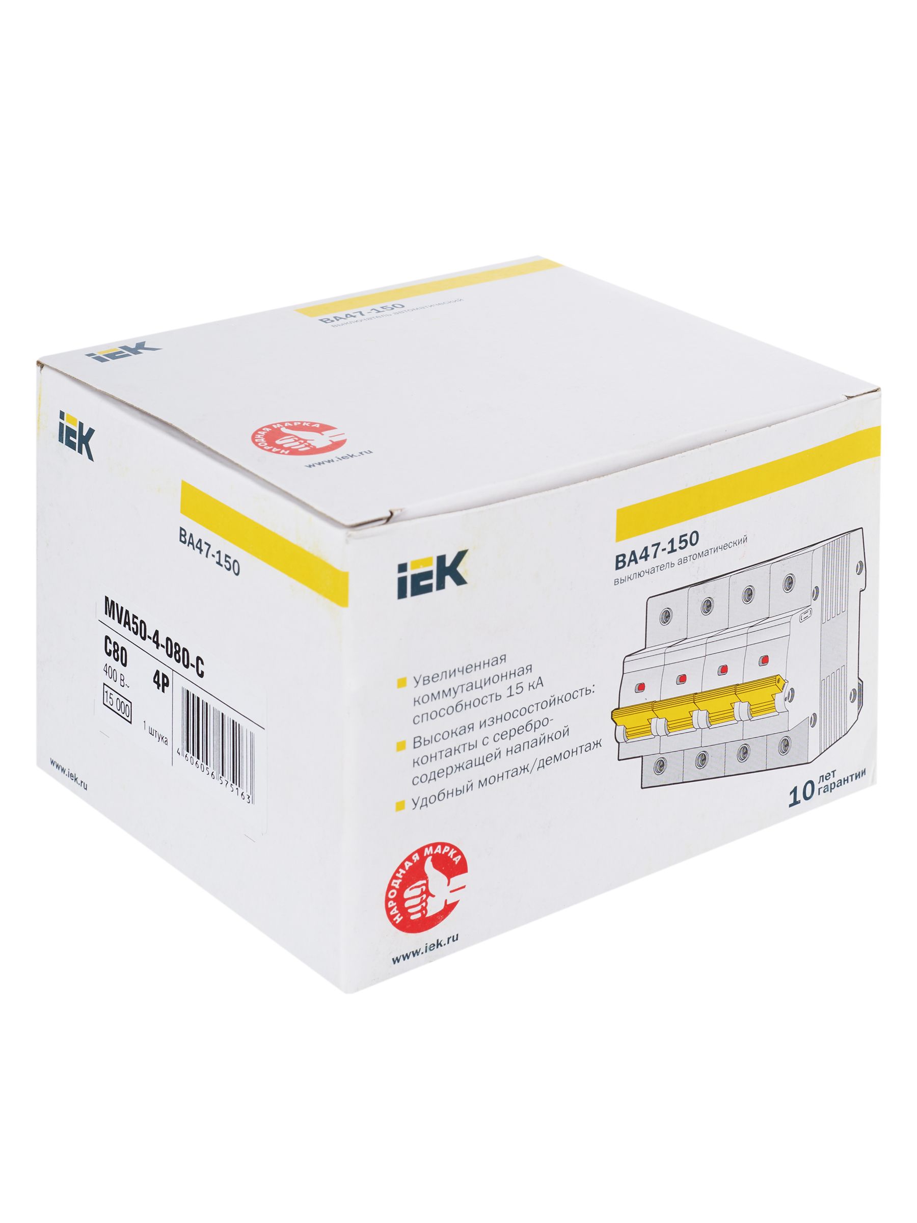KARAT Автоматический выключатель ВА47-150 4P C 80А 15кА IEK — фото