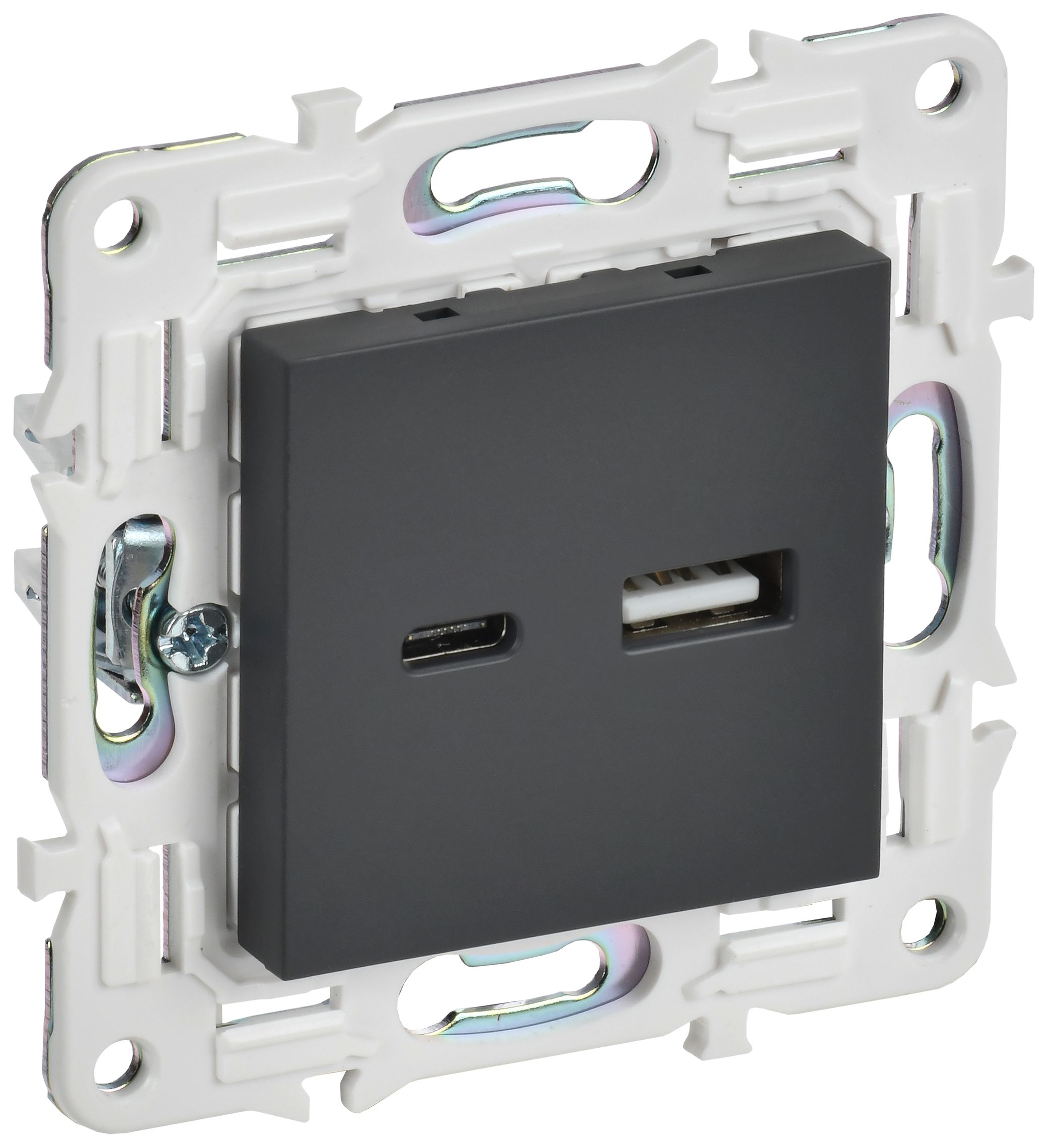 SKANDY Розетка USB A+C 18Вт SK-R13G графит IEK — фото