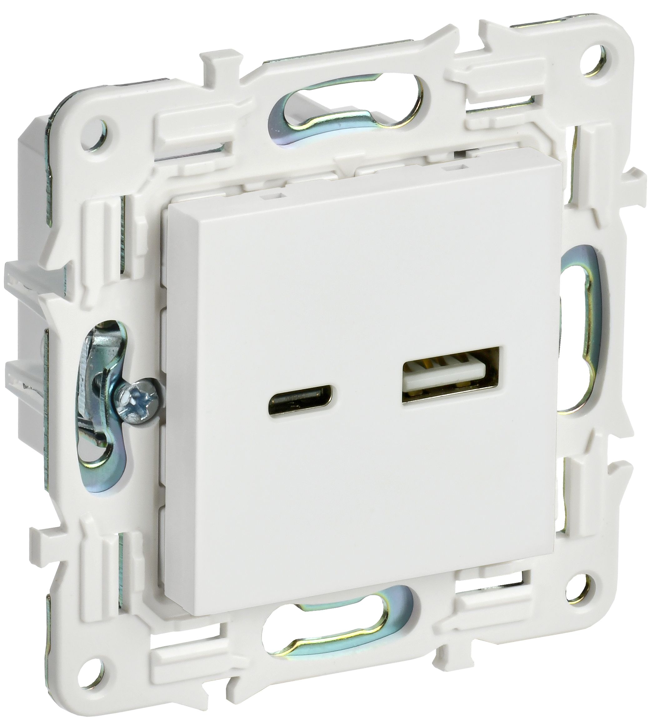 SKANDY Розетка USB A+C 3,1А SK-R14W арктический белый IEK — фото