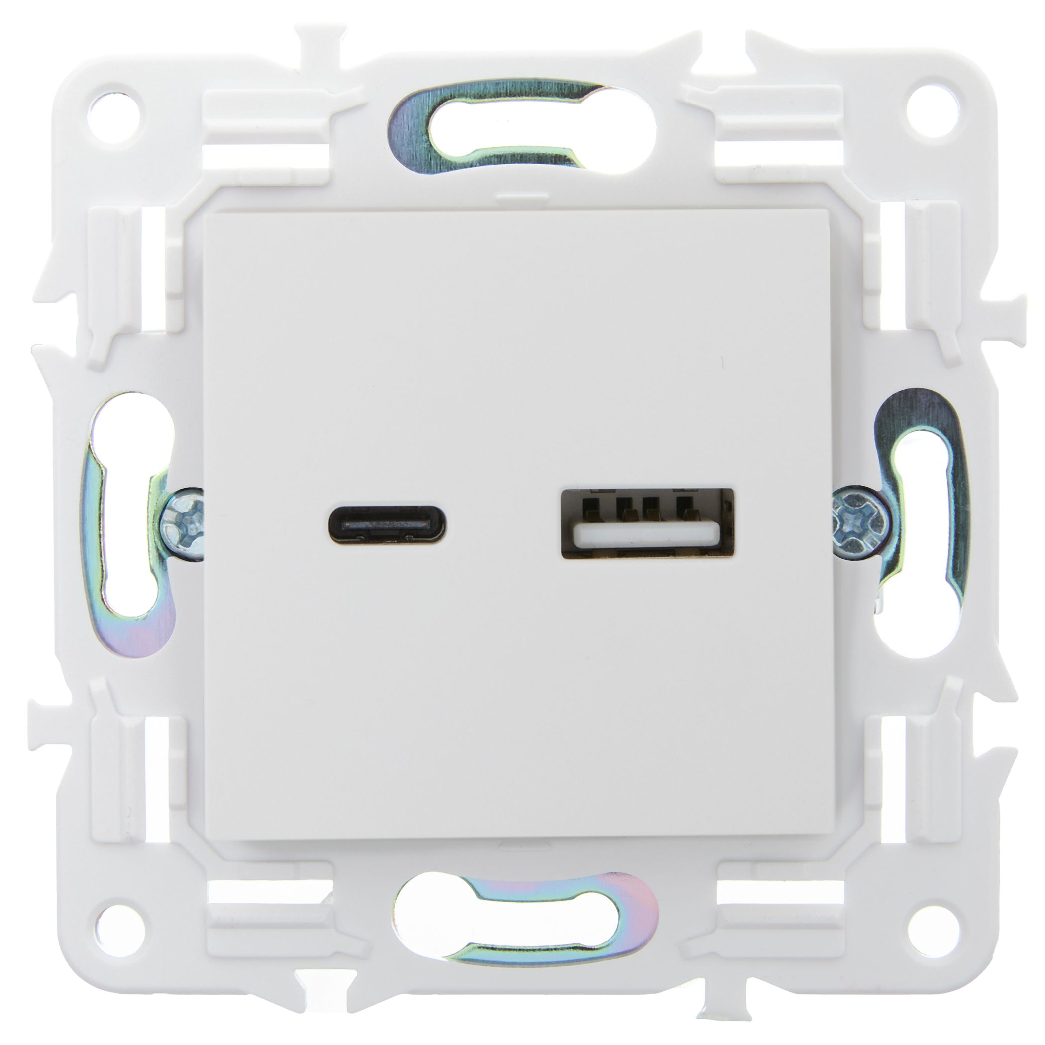 SKANDY Розетка USB A+C 3,1А SK-R14W арктический белый IEK — фото