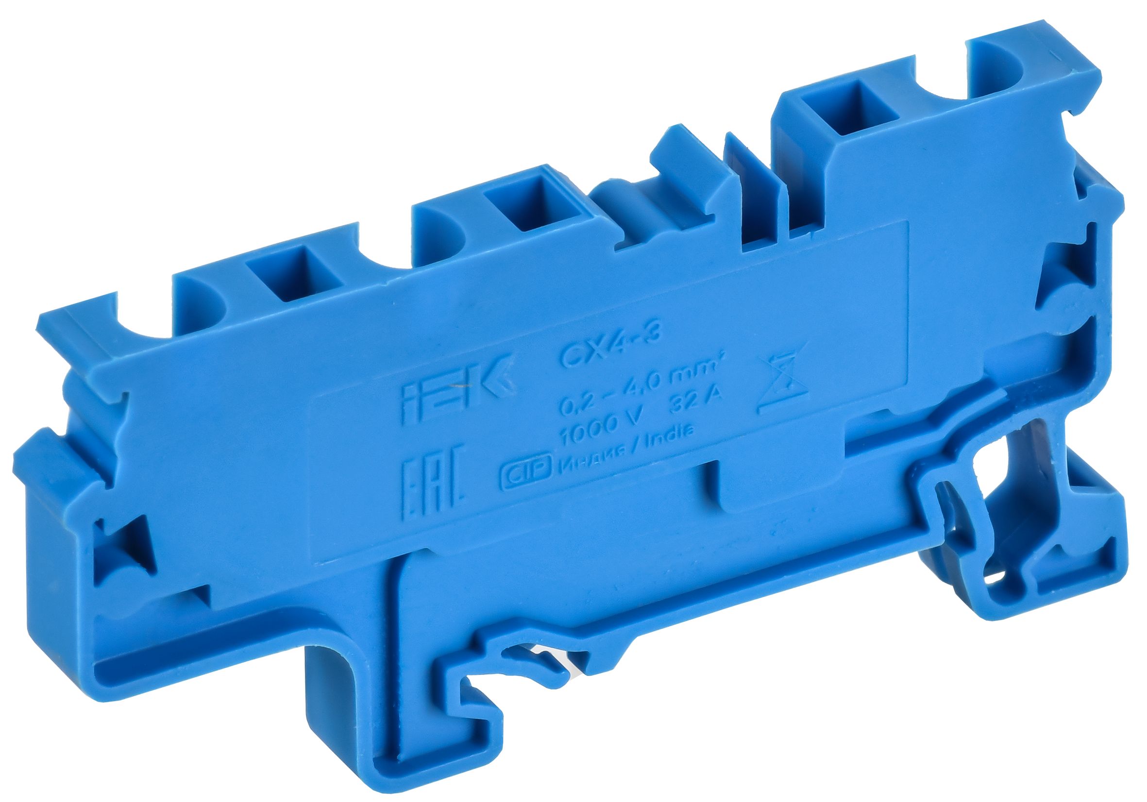 ARMAFIX Клемма пружинная CX4-3 BU 4мм2 трехконтактная синяя IEK — фото