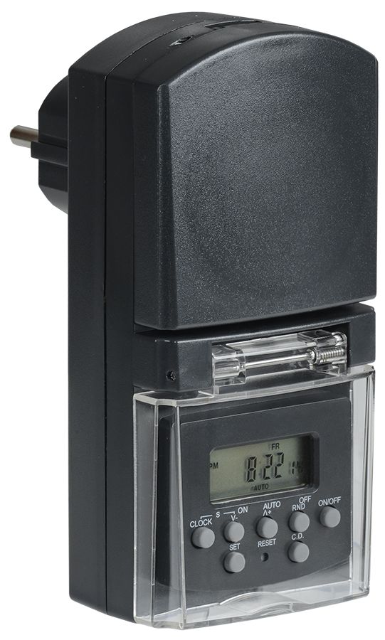 РТЭ-3 Розетка-таймер электронный 1мин 7дн 140on/off 16А IP44 черный IEK