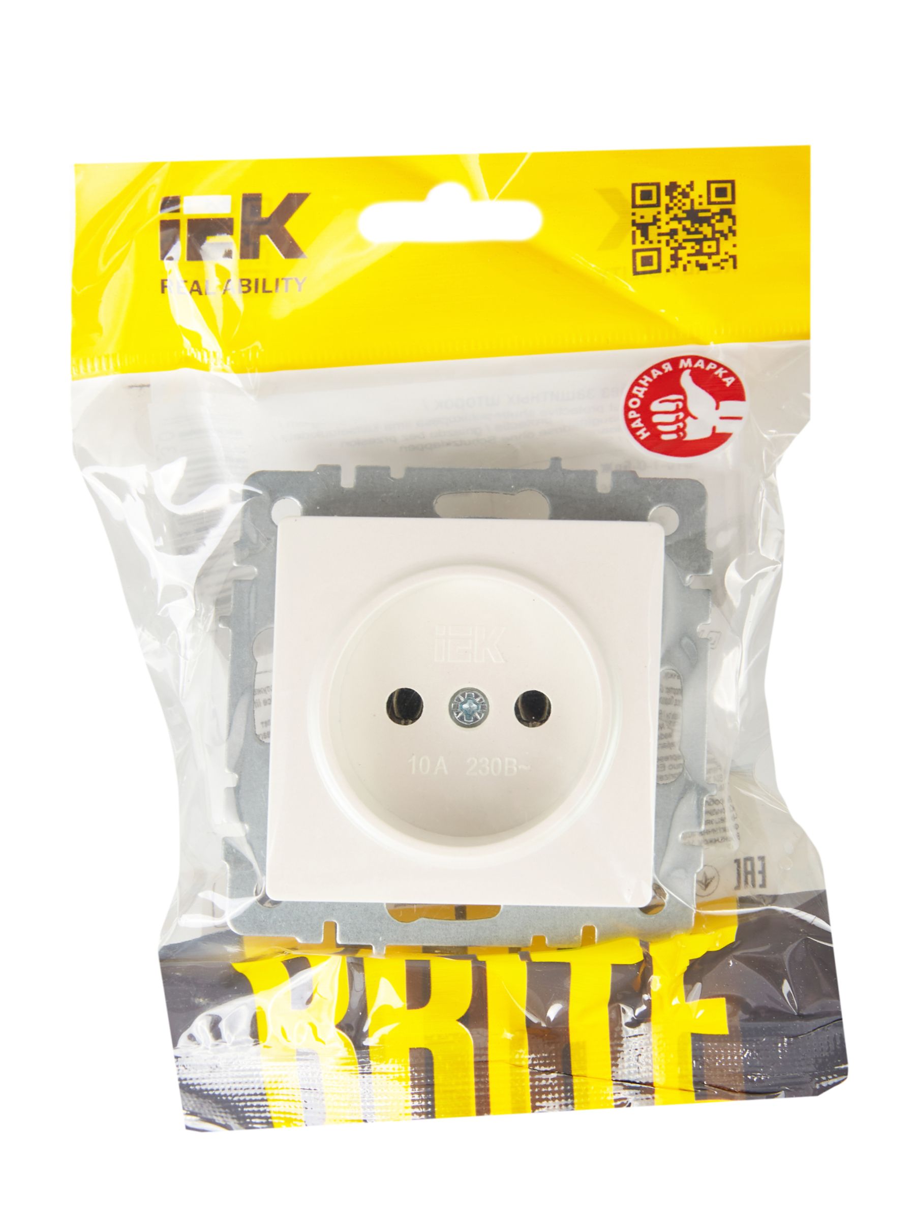BRITE Розетка 1-местная без заземления без защитных шторок 10А РС10-1-0-БрЖ жемчуг IEK — фото