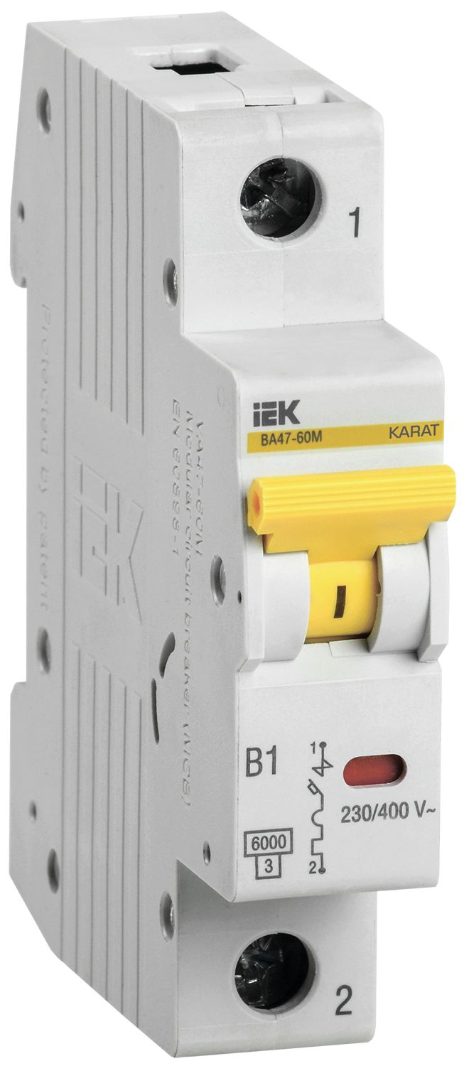 KARAT Автоматический выключатель ВА47-60M 1P D 50А 6кА IEK