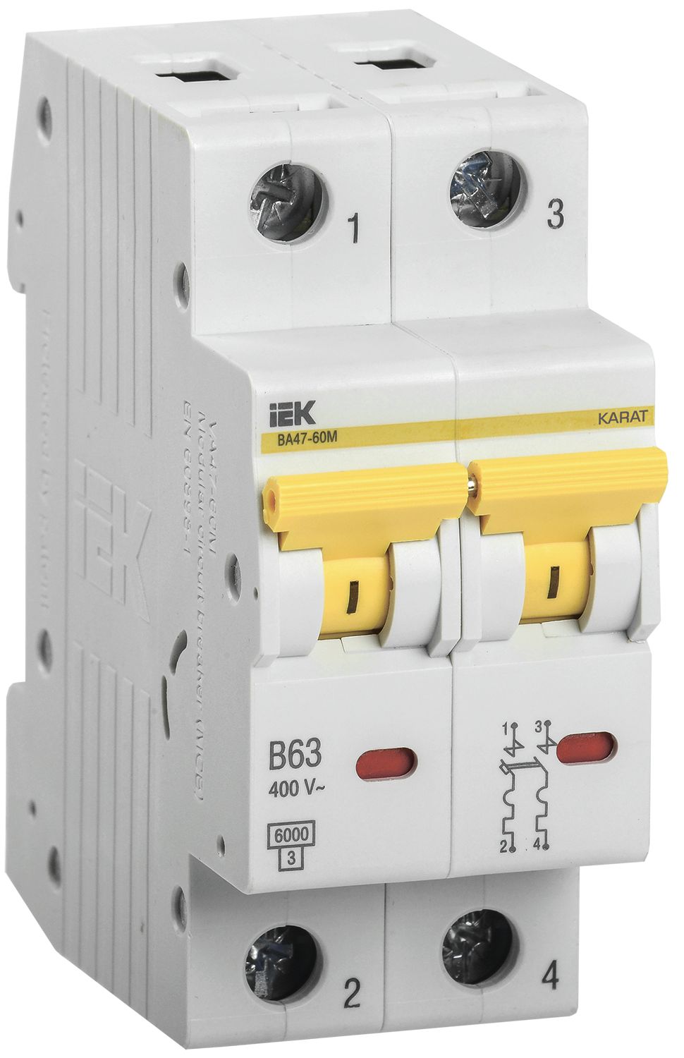 KARAT Автоматический выключатель ВА47-60M 2P D 32А 6кА IEK
