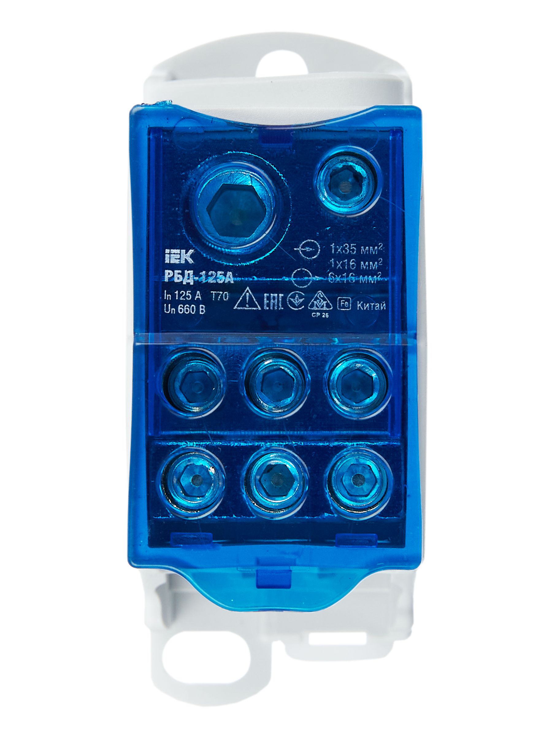 Блок распределительный РБД-125А на DIN-рейку IEK — фото