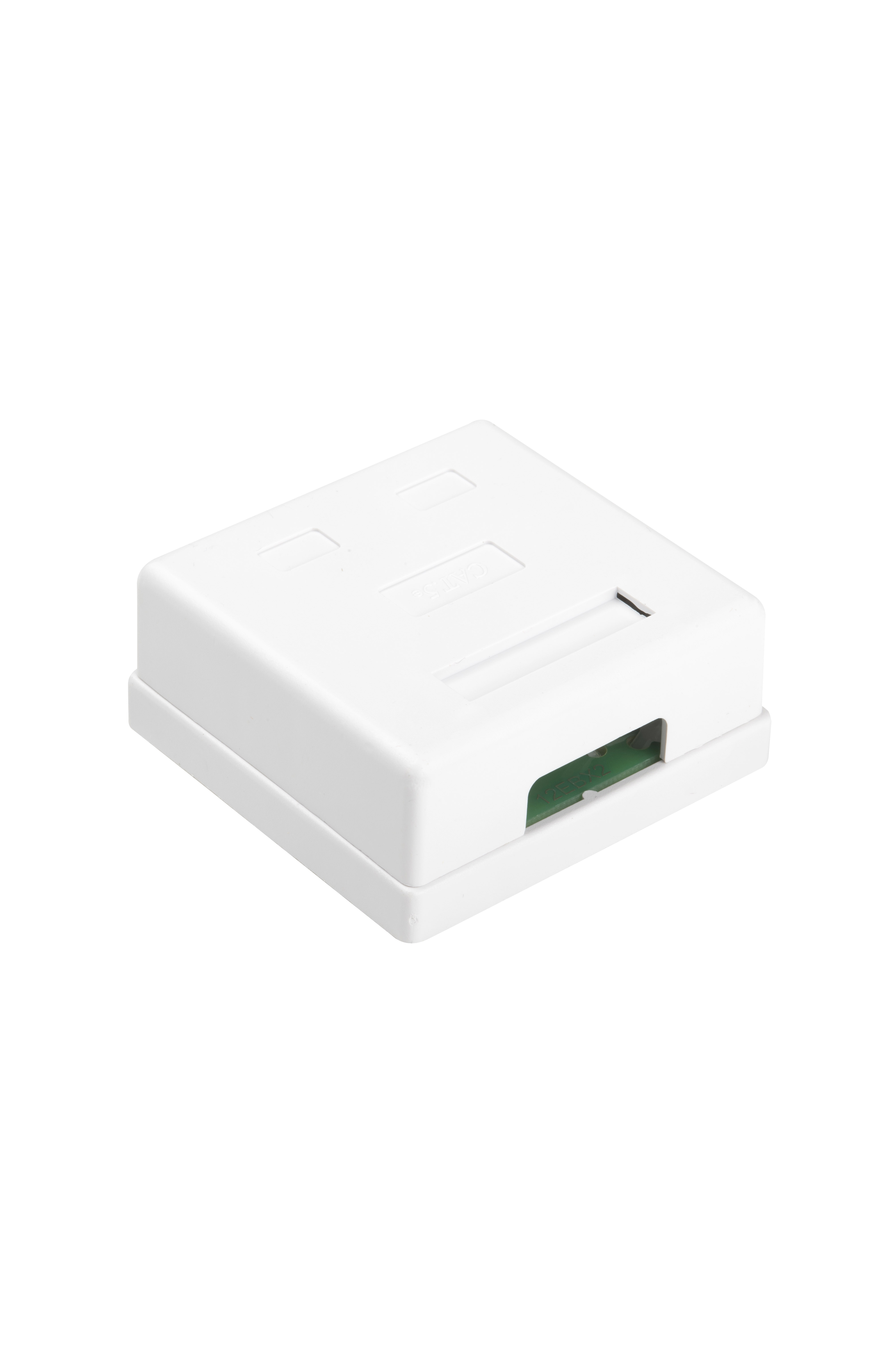 Hyperline SB1-2-8P8C-C5e-WH Розетка компьютерная RJ-45(8P8C), категория 5e, двойная, внешняя, Dual IDC — фото