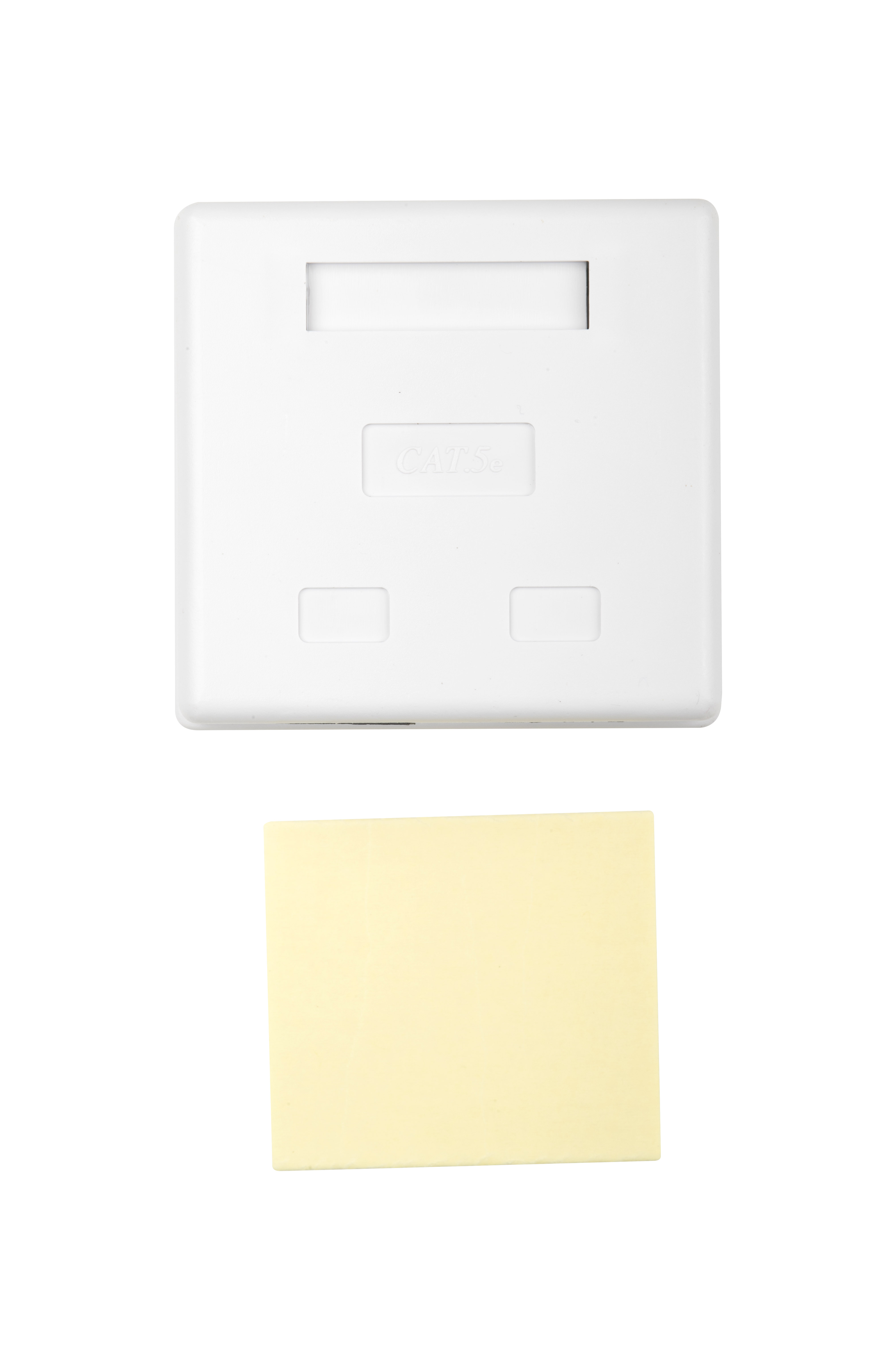 Hyperline SB1-2-8P8C-C5e-WH Розетка компьютерная RJ-45(8P8C), категория 5e, двойная, внешняя, Dual IDC — фото