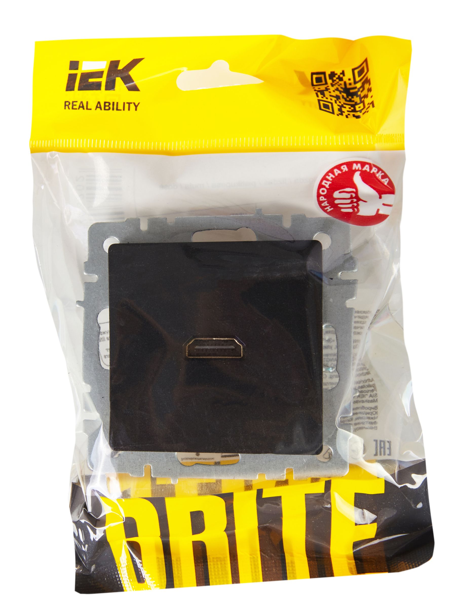 BRITE Розетка HDMI РHDMI-0-БрЧ черный IEK — фото