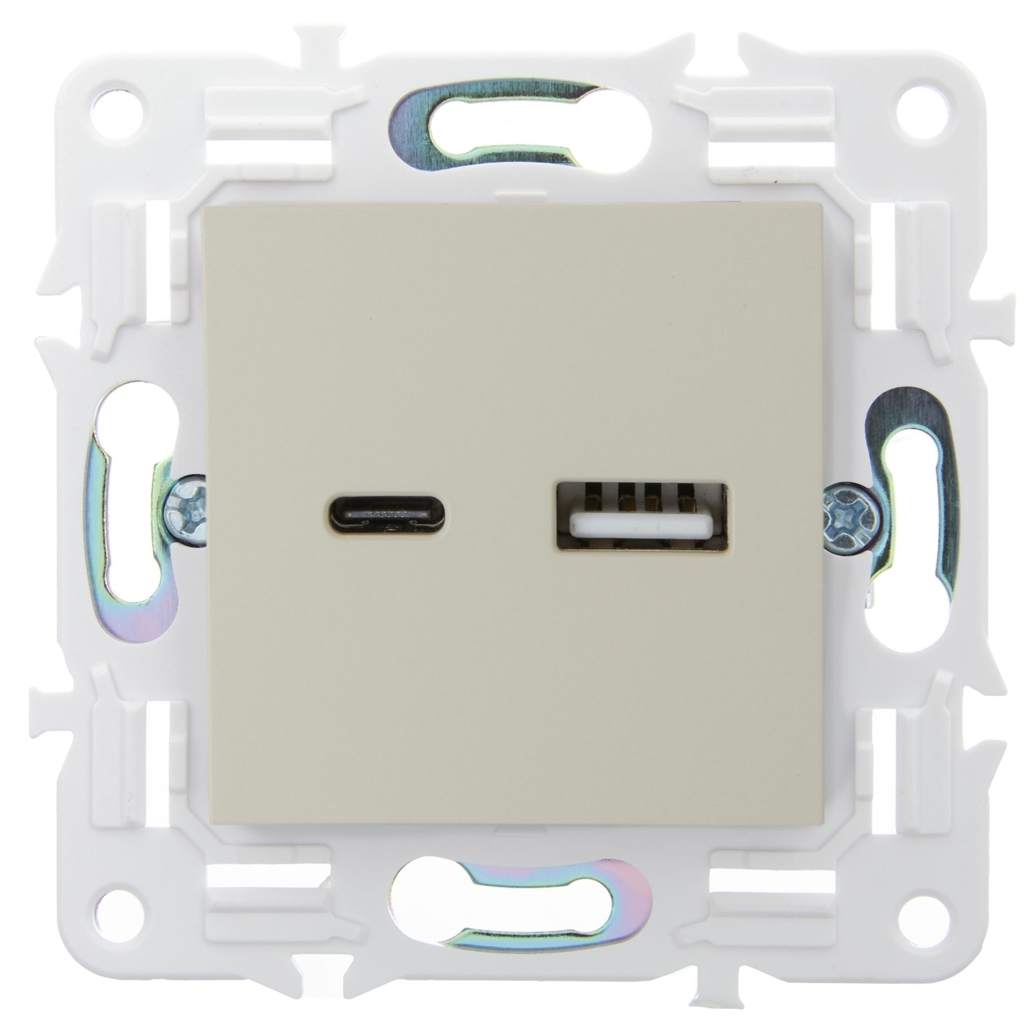 SKANDY Розетка USB A+C 3,1А SK-R14B бежевый IEK — фото