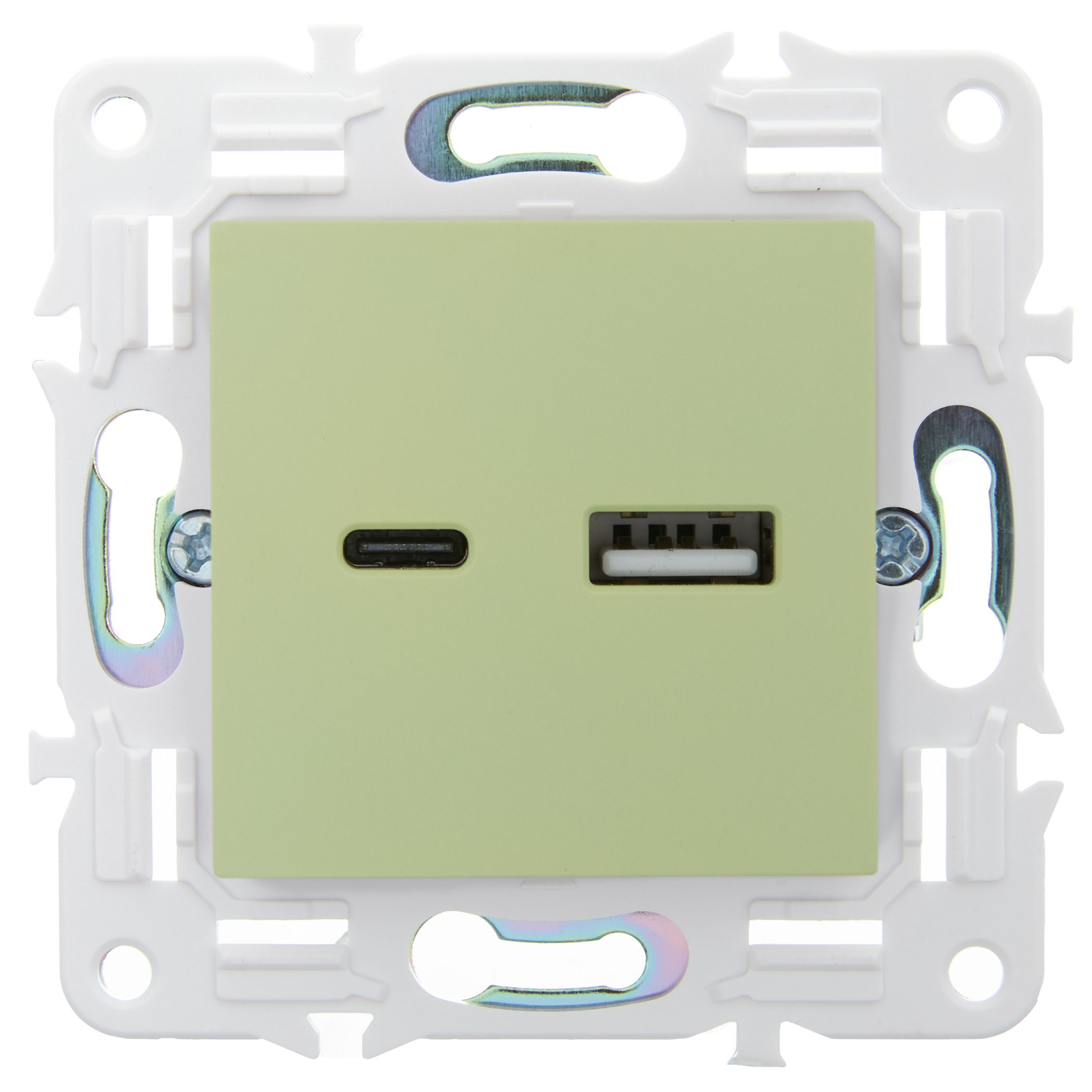 SKANDY Розетка USB A+C 3,1А SK-R14G мятный IEK — фото