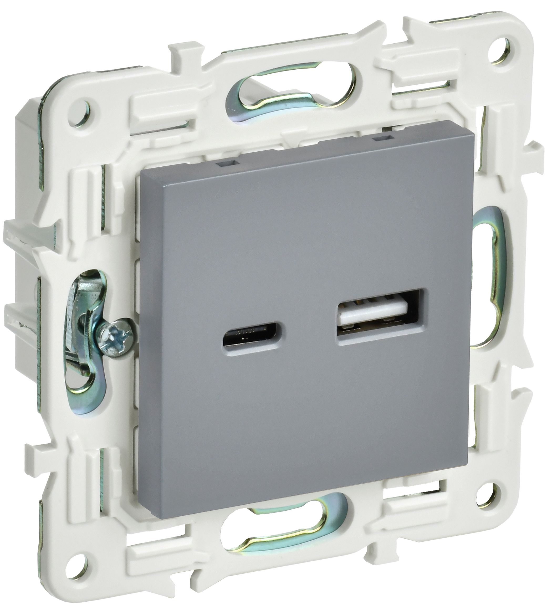 SKANDY Розетка USB A+C 3,1А SK-R14Gr серый IEK — фото