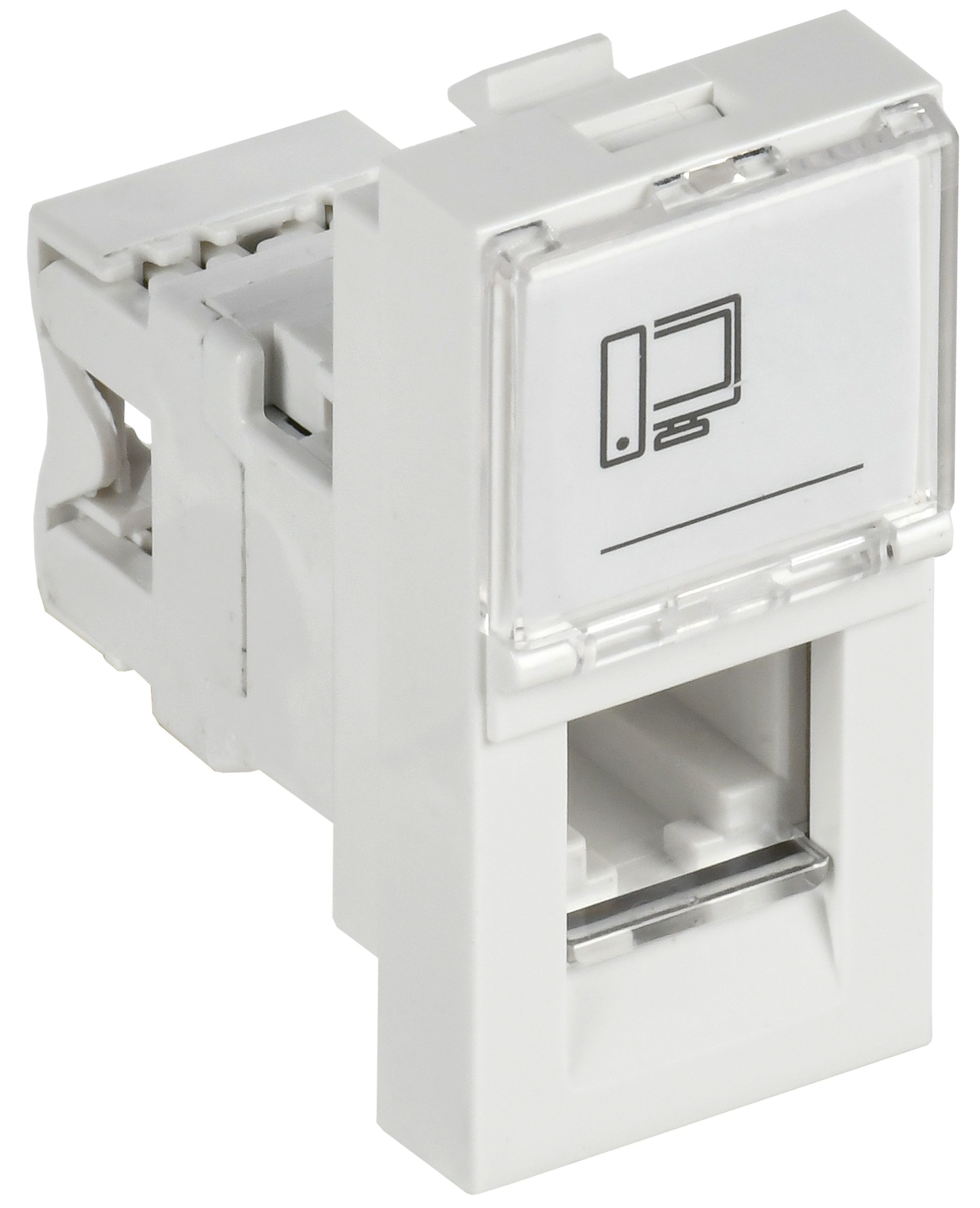 Розетка компьютерная РКИ-10-00-П RJ-45 UTP кат.5e (на 1 модуль) ПРАЙМЕР белая IEK
