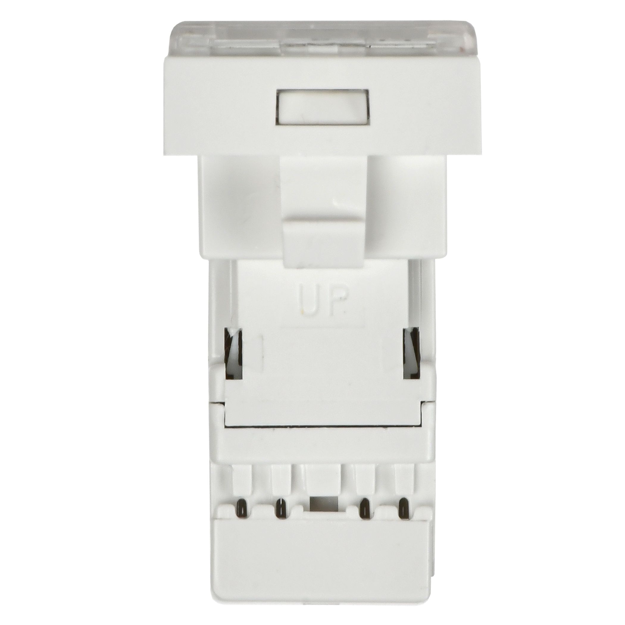 Розетка компьютерная РКИ-10-00-П RJ-45 UTP кат.5e (на 1 модуль) ПРАЙМЕР белая IEK — фото