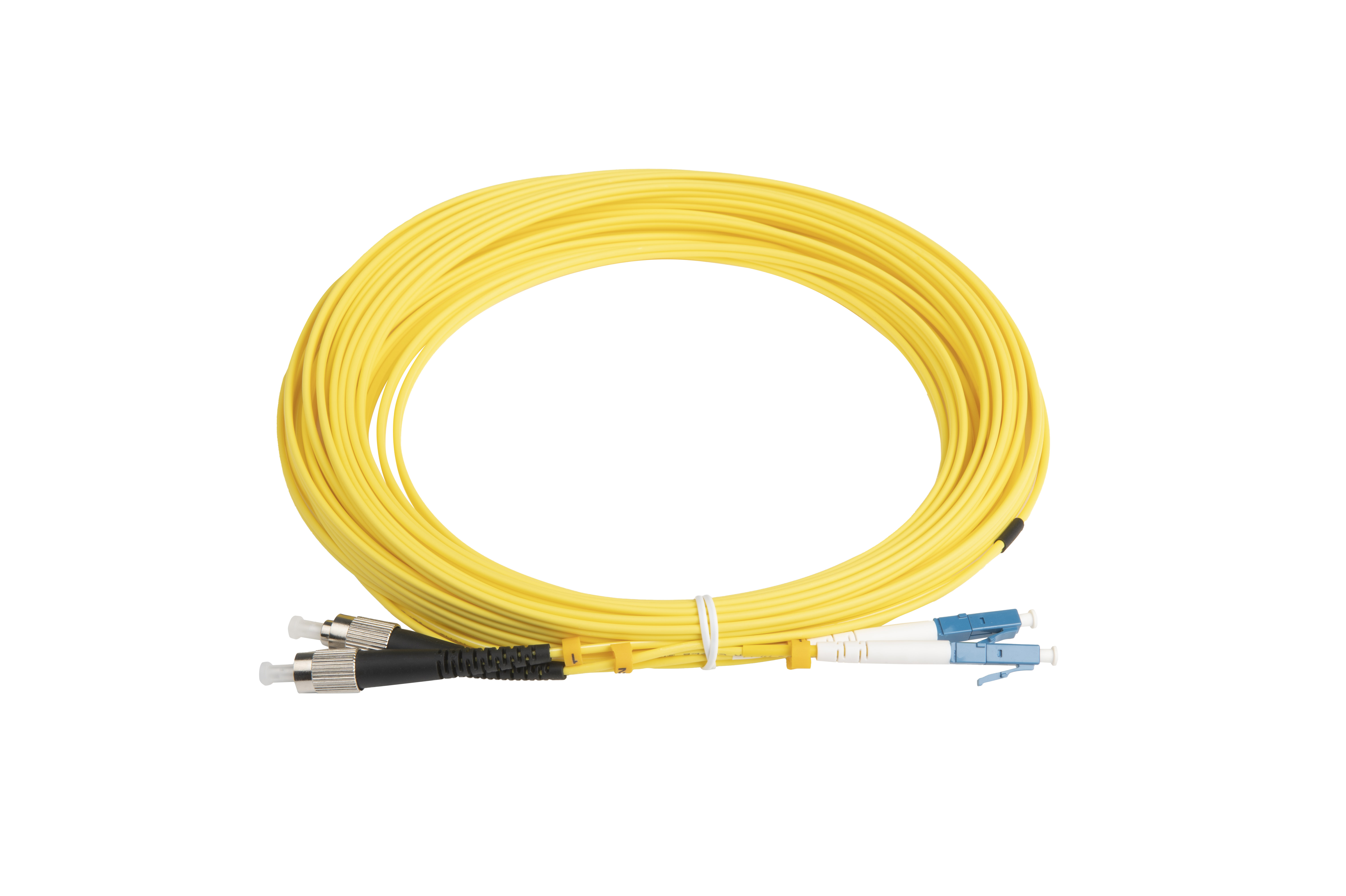 Hyperline FC-D2-9-FC/UR-LC/UR-H-10M-LSZH-YL Патч-корд волоконно-оптический (шнур) SM 9/125 (OS2), FC/UPC-LC/UPC, 2.0 мм, duplex, LSZH, 10 м