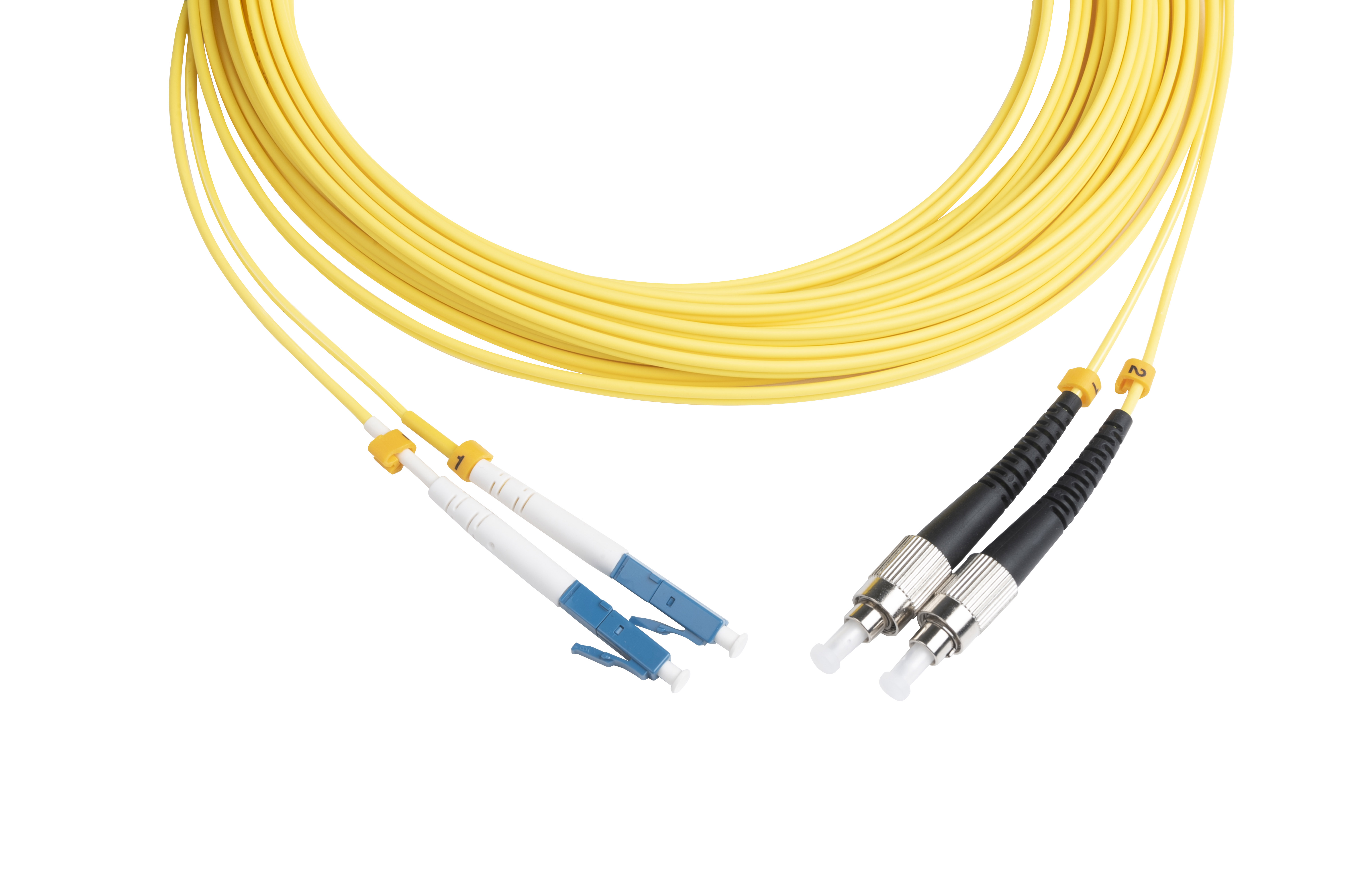 Hyperline FC-D2-9-FC/UR-LC/UR-H-10M-LSZH-YL Патч-корд волоконно-оптический (шнур) SM 9/125 (OS2), FC/UPC-LC/UPC, 2.0 мм, duplex, LSZH, 10 м — фото