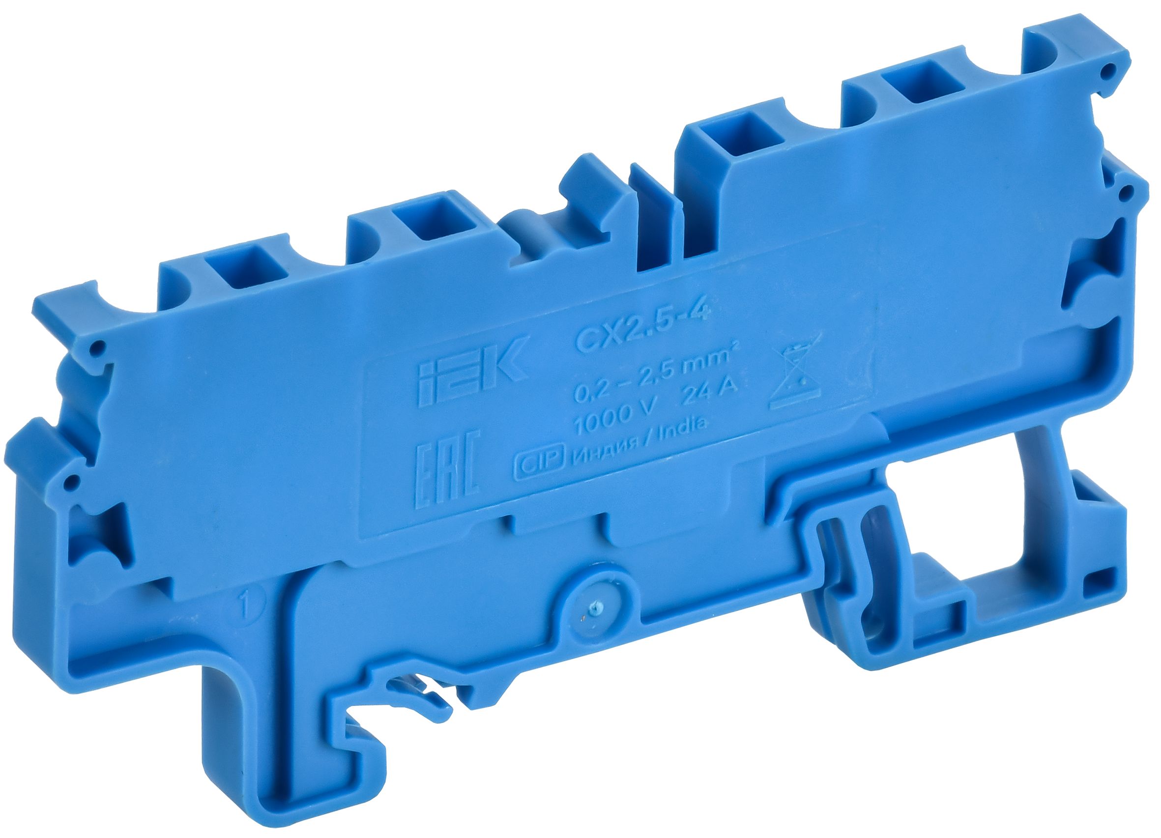 ARMAFIX Клемма пружинная CX2.5-4 BU 2,5мм2 четырехконтактная синяя IEK — фото
