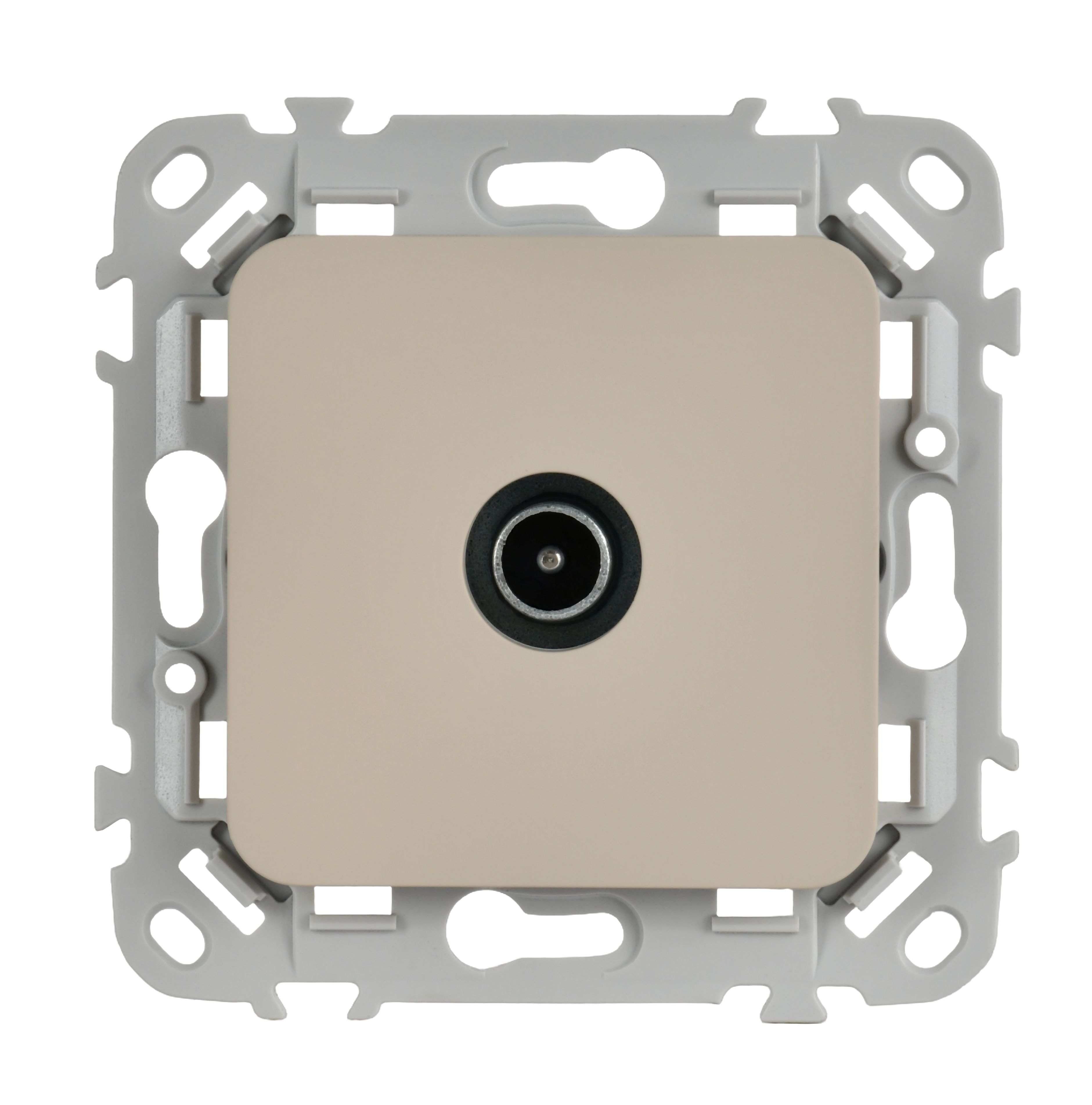 FLITE Розетка TV экранированная оконечная тип M РТВм-1-1-1-ФлЛ льняной IEK — фото