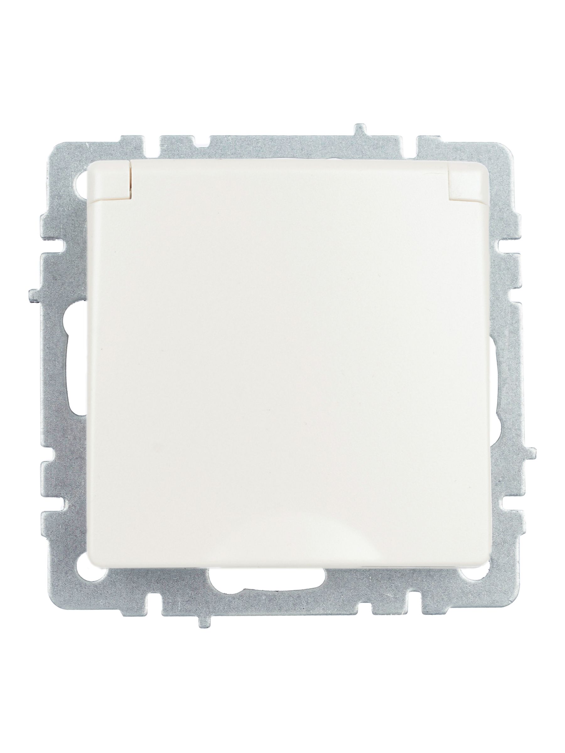 BRITE Розетка 1-местная с заземлением с защитными шторками и крышкой 16А IP44 РСбш10-3-44-БрЖ жемчуг IEK — фото
